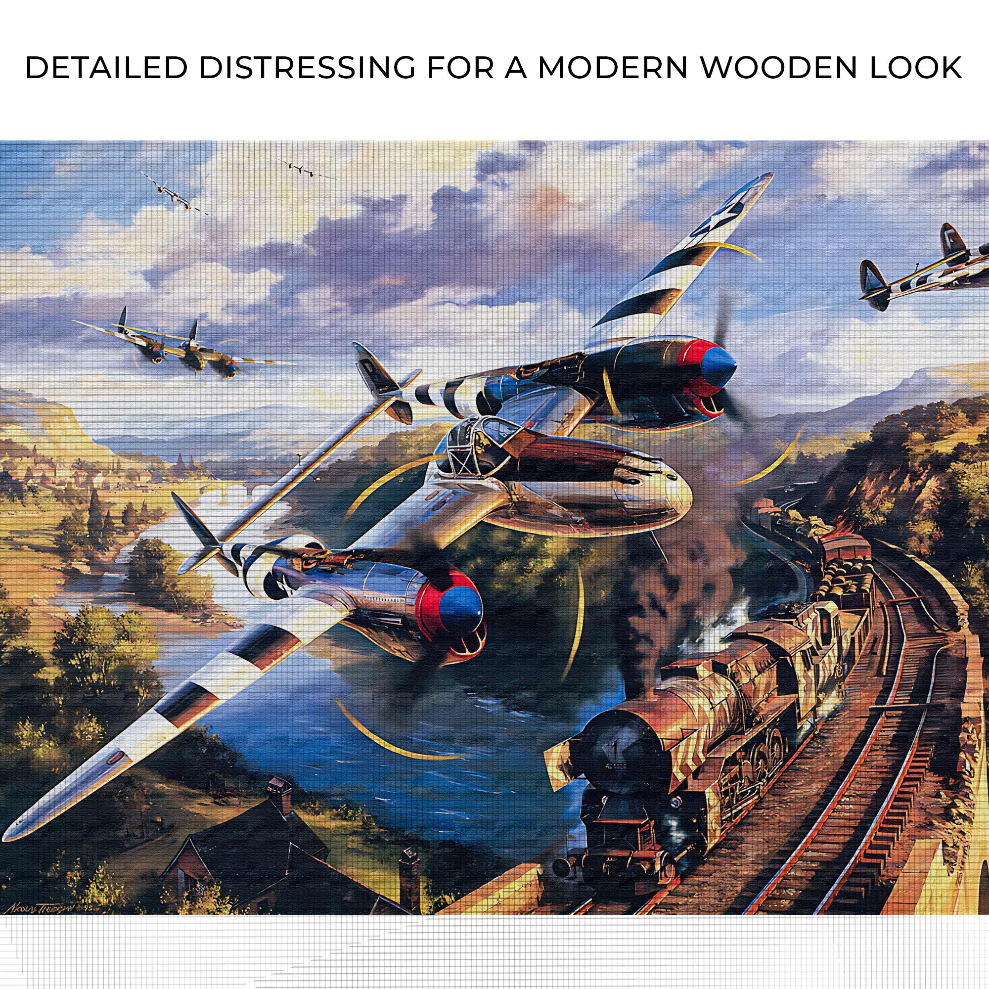 Fighter Plane Lockheed P-38 Lightning Canvas Wall Art - Image 4