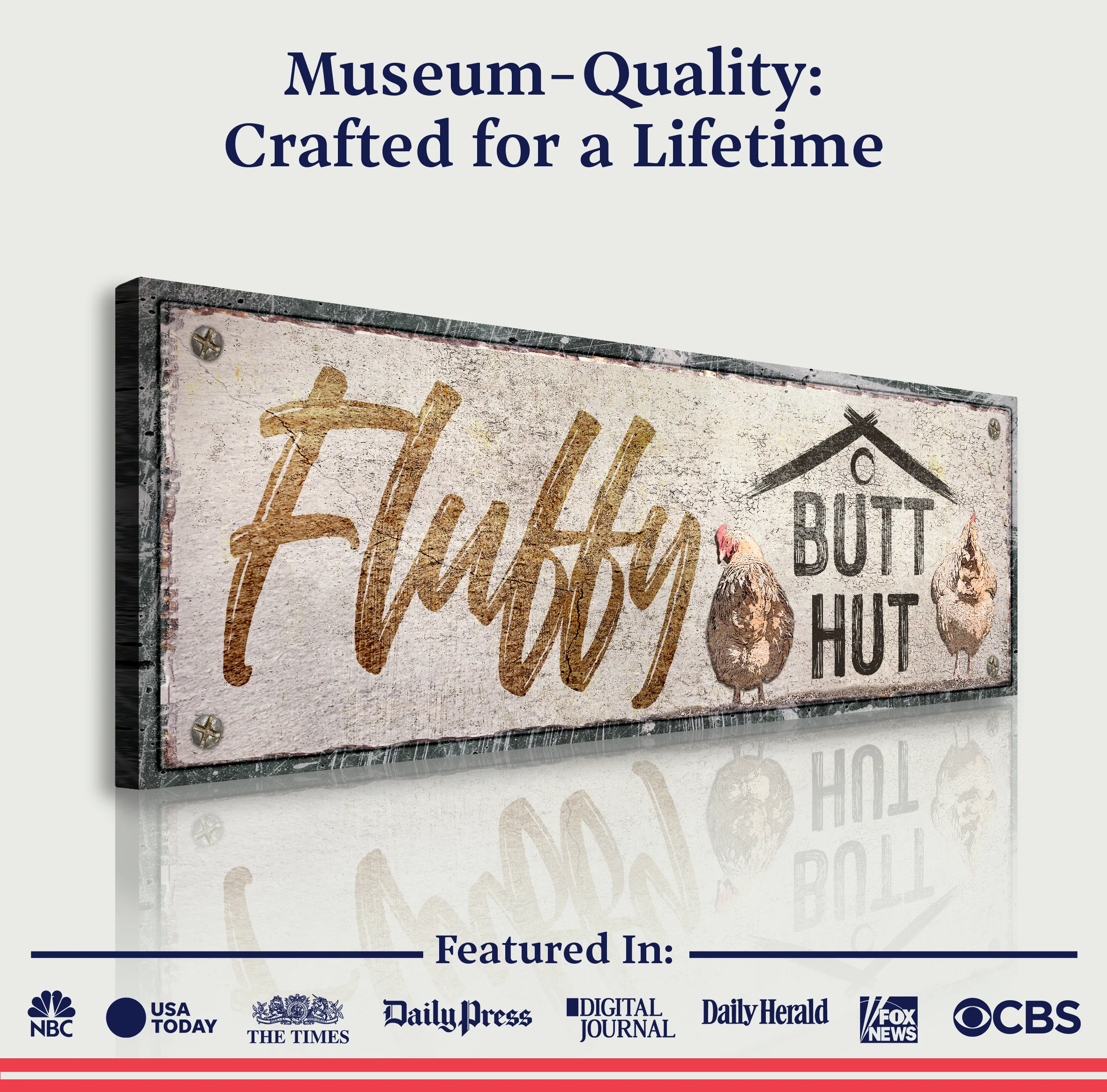 Fluffy Butt Hut Chicken Coop Sign II - Image 4