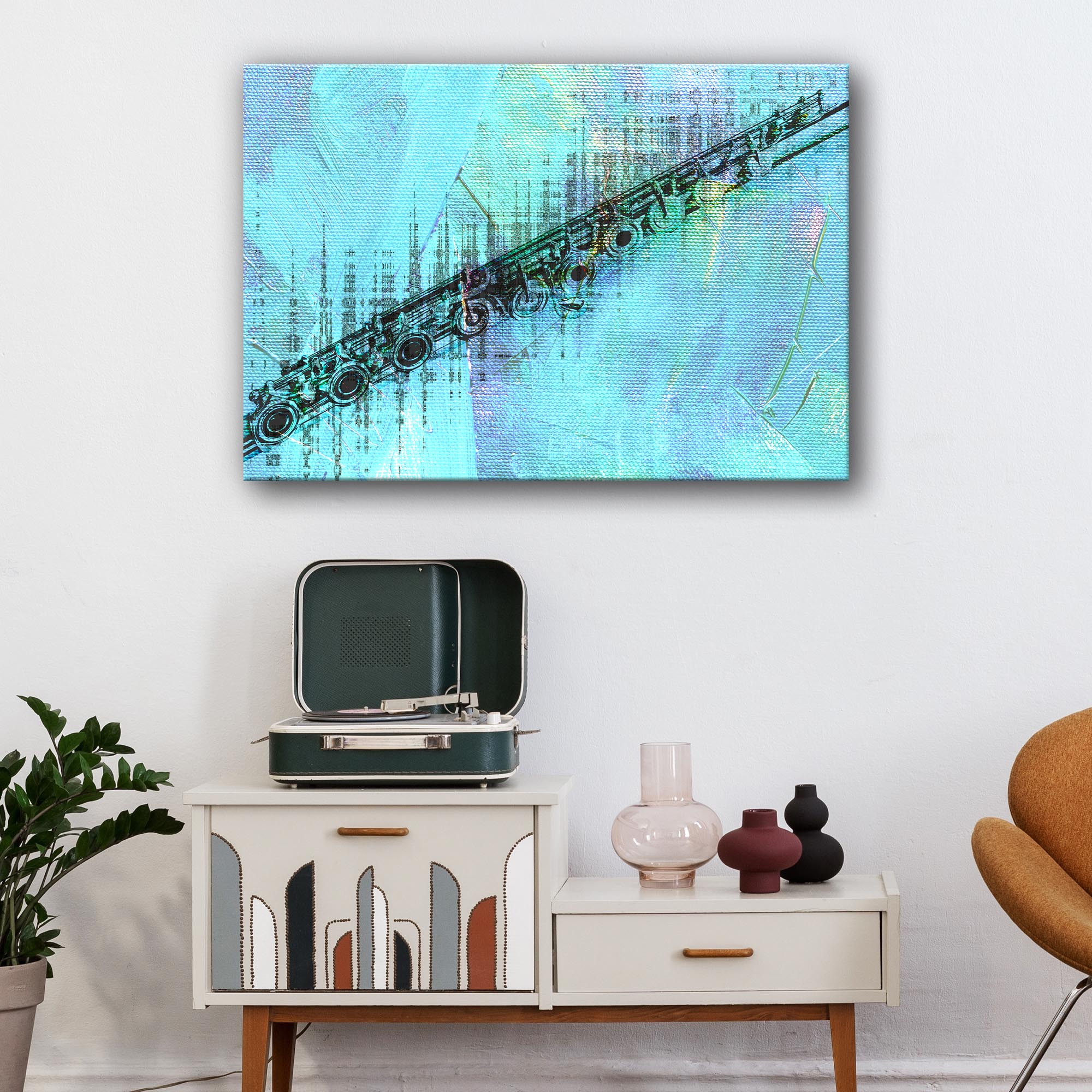 Flute Abstract Canvas Wall Art - Image 2
