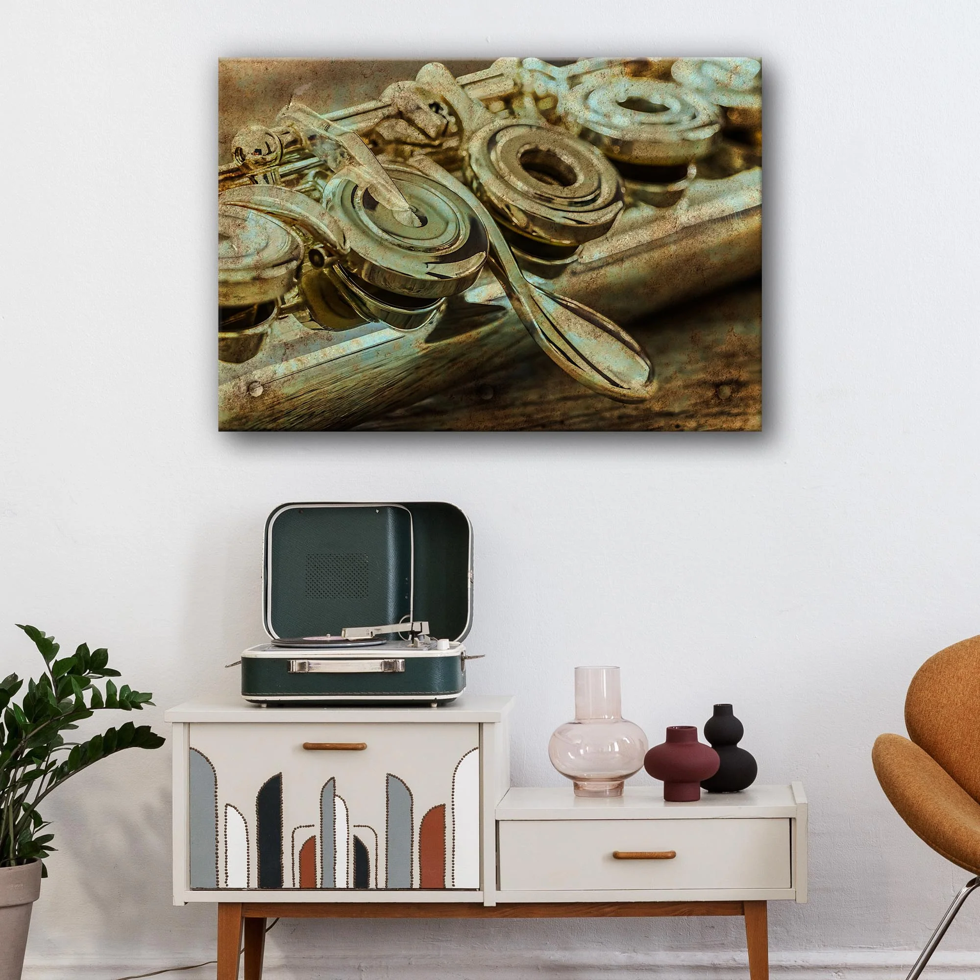 Flute Rustic Canvas Wall Art - Image 2