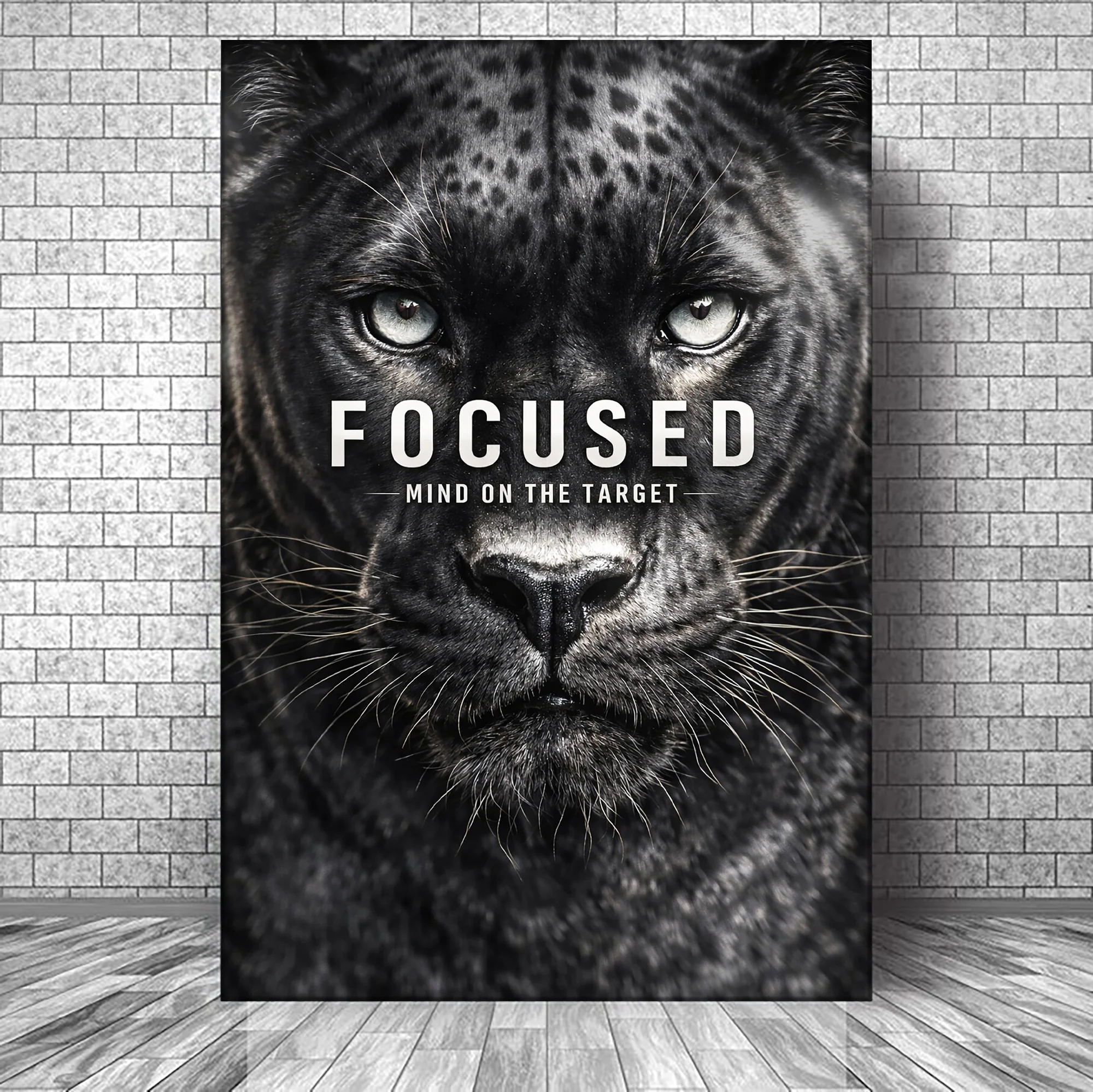 Focused Black Panther Motivational Wall Sign