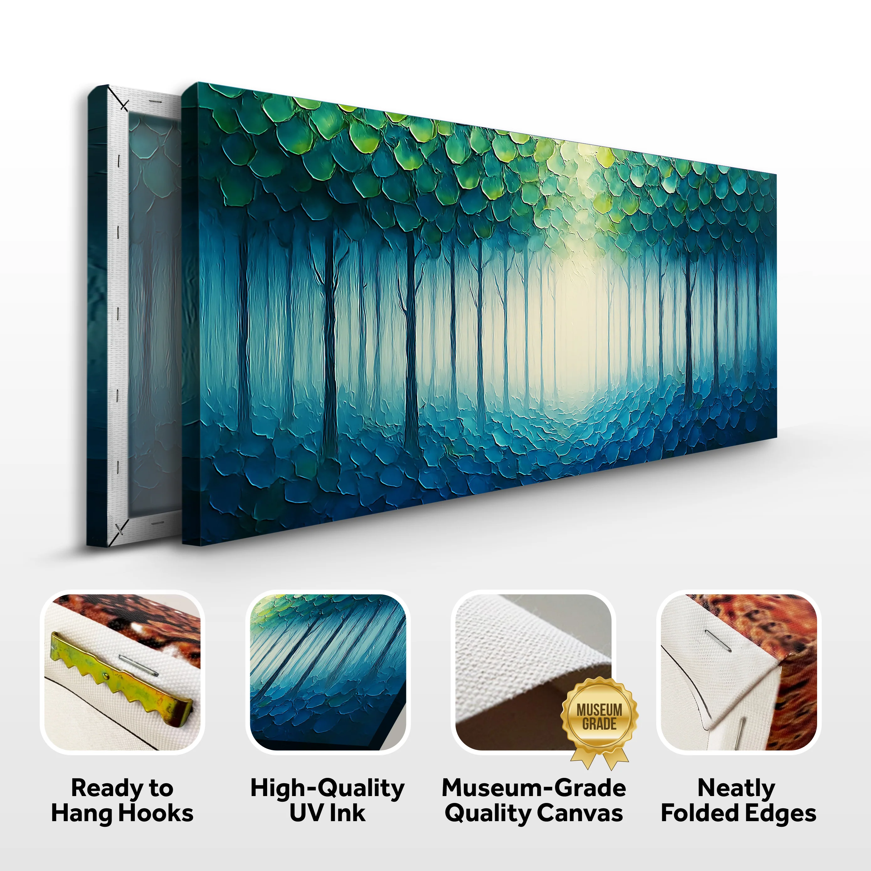 Forest Whispers Impasto Wall Art - Image 8