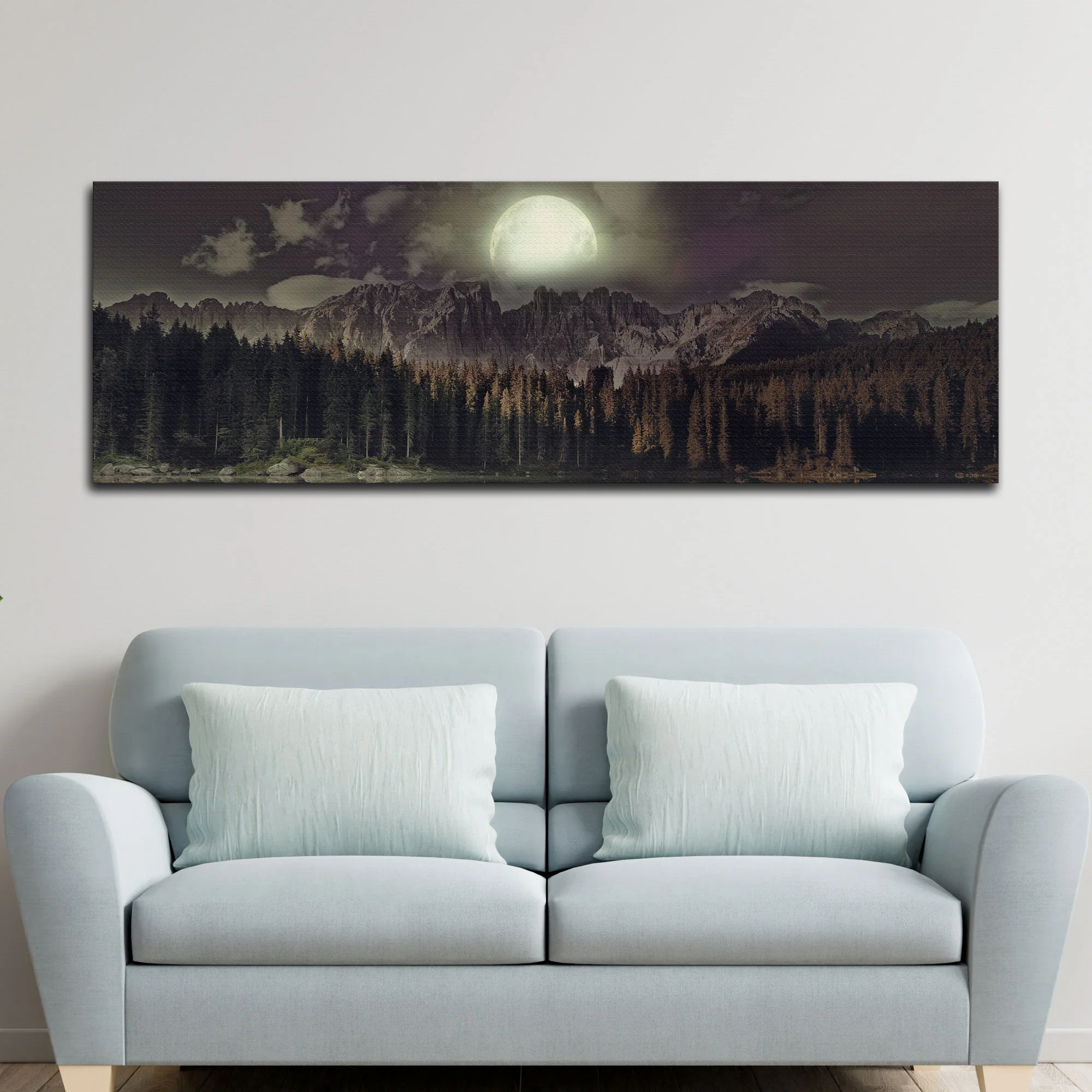 Full Moon Setting Canvas Wall Art - Image 3