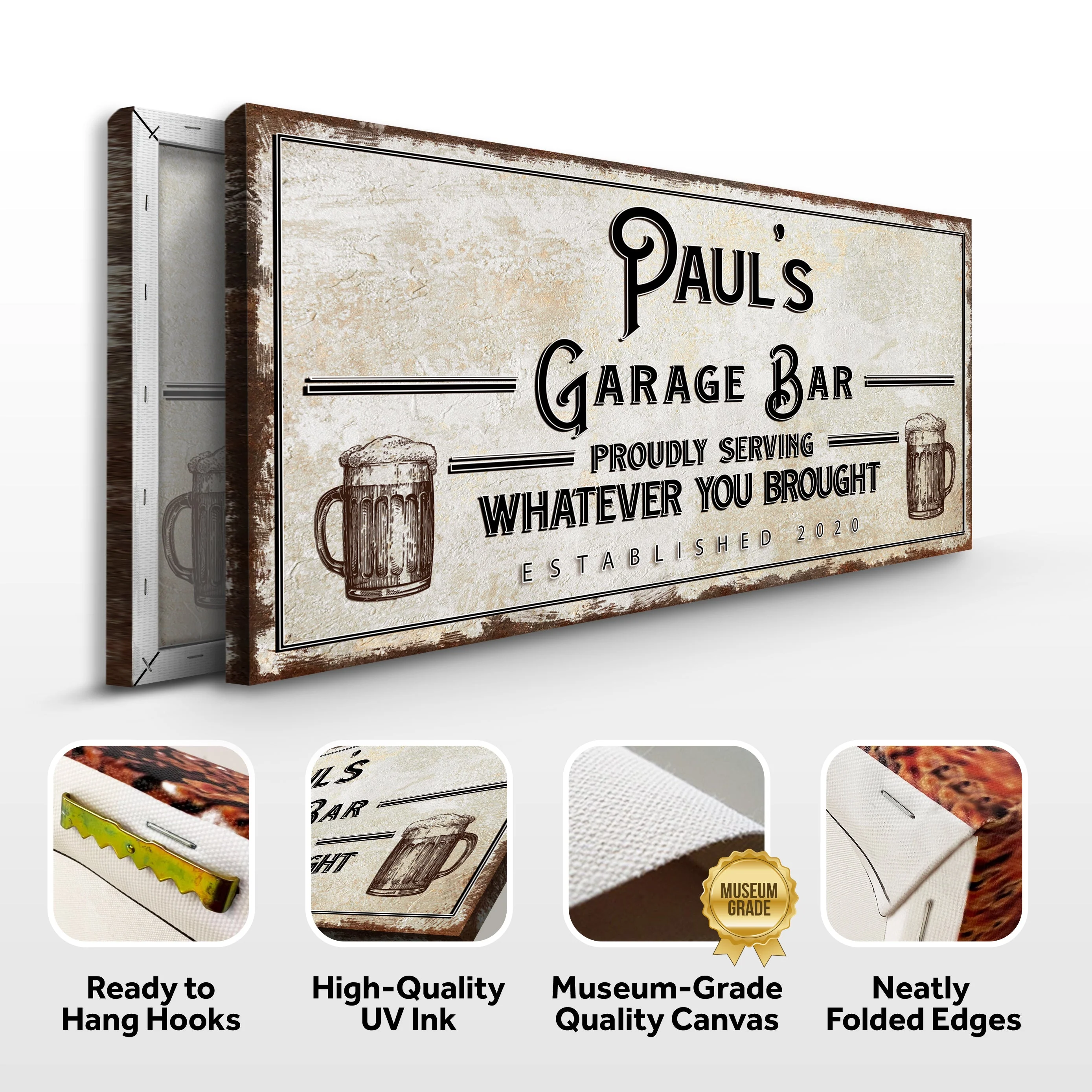 Personalized Rustic Garage Sign for Home Bar: Enhance Your Man Cave Wall Decor with Personalized Basement Bar Sign - Image 4