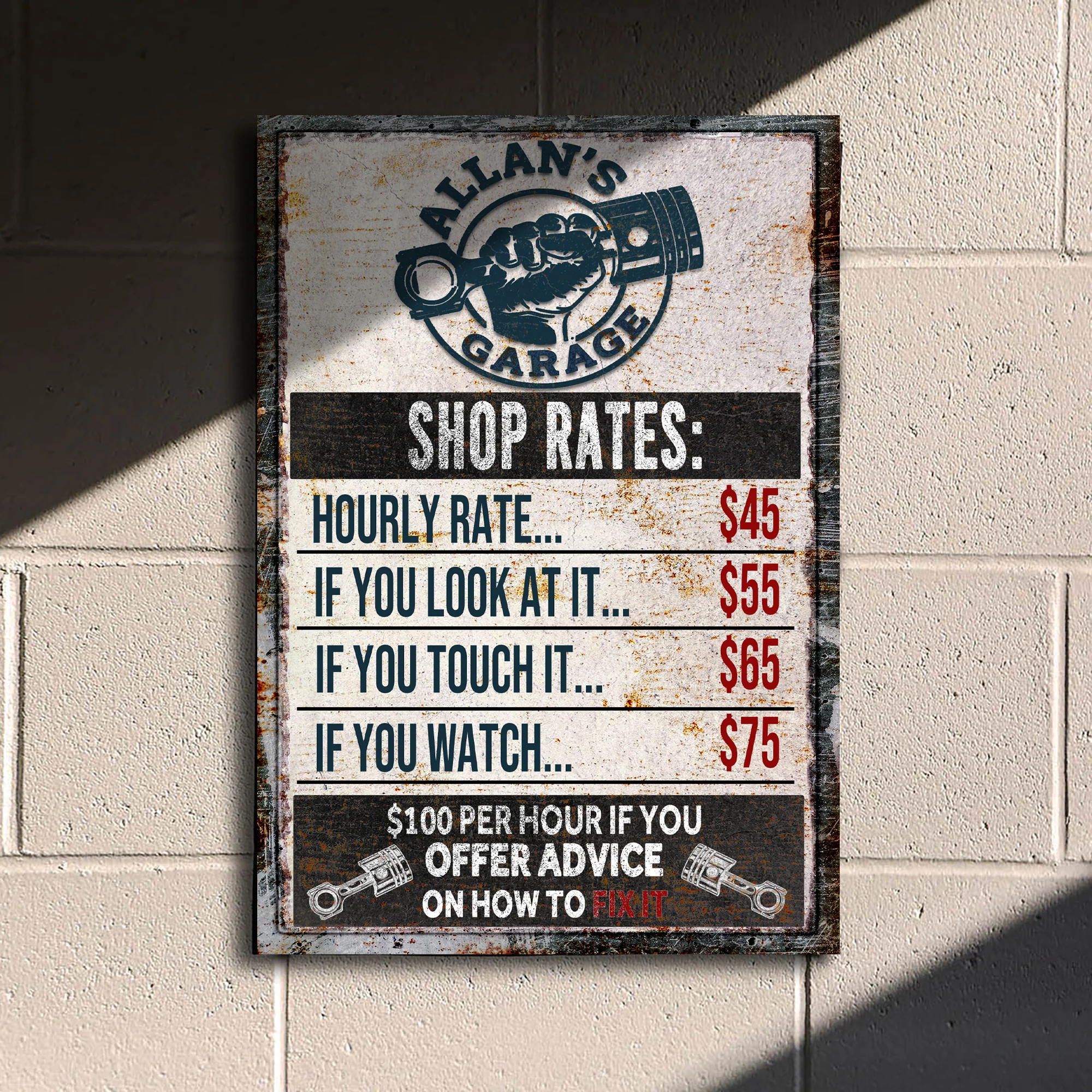 Garage Rules Sign - Image 2