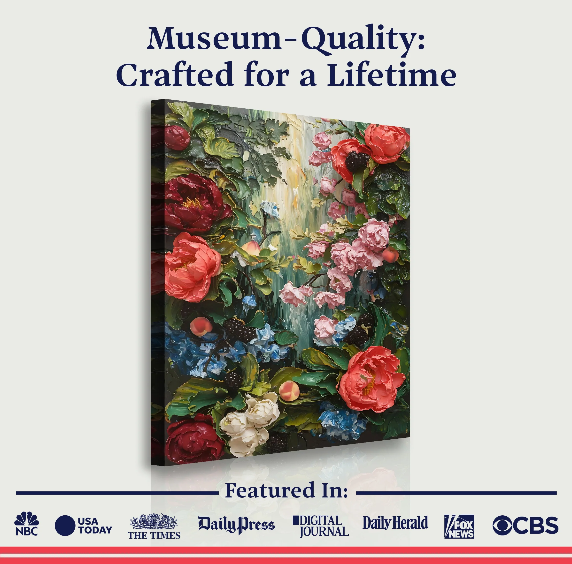 Garden Floral Impasto Wall Art - Image 6