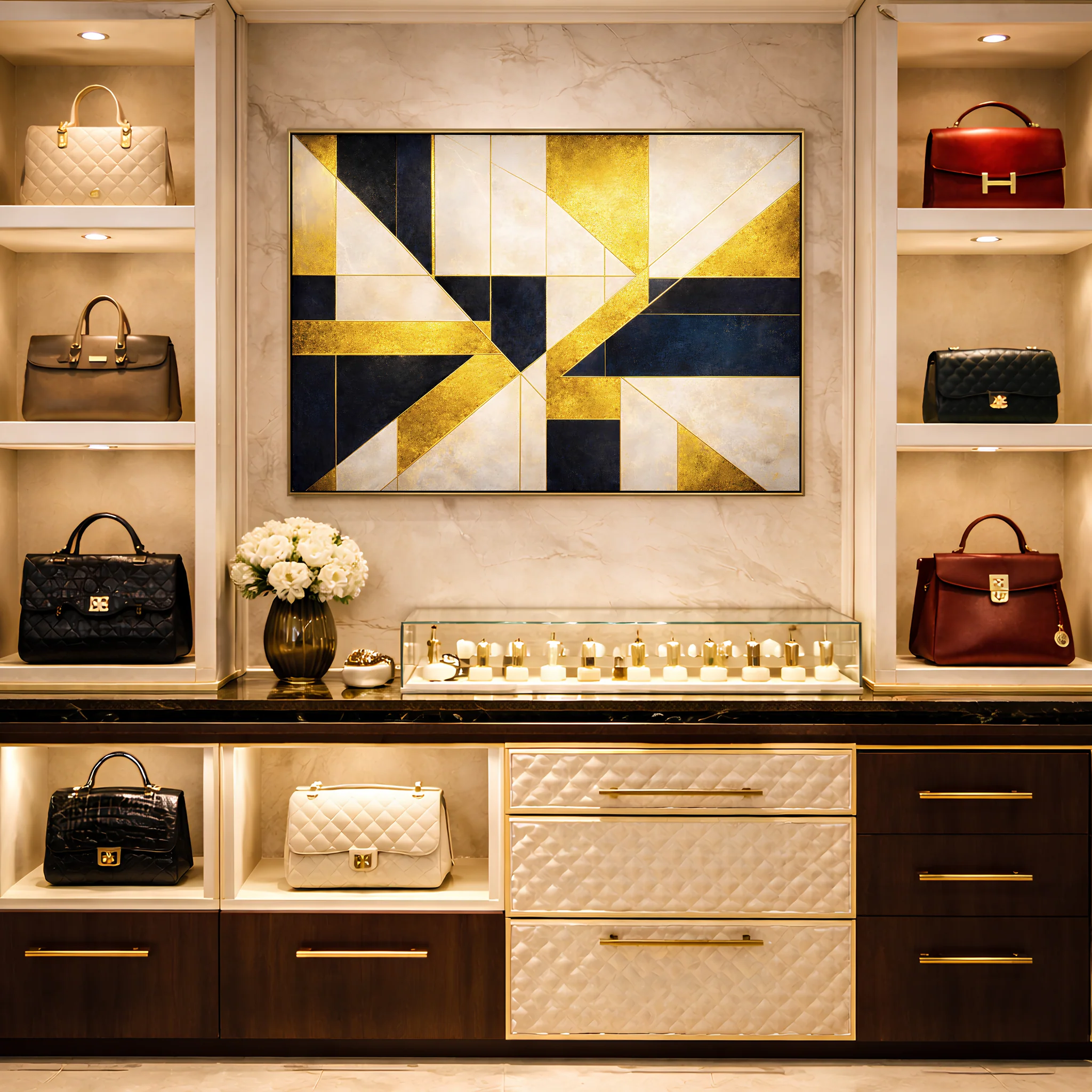 Gilded Geometry Wall Art - Image 2