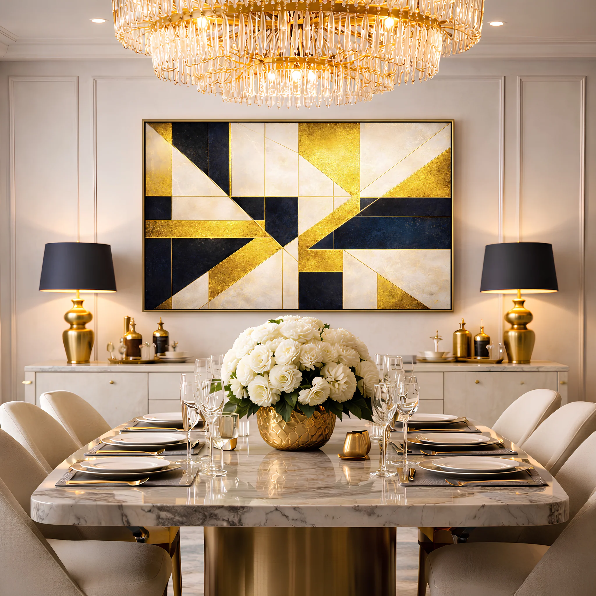 Gilded Geometry Wall Art - Image 3