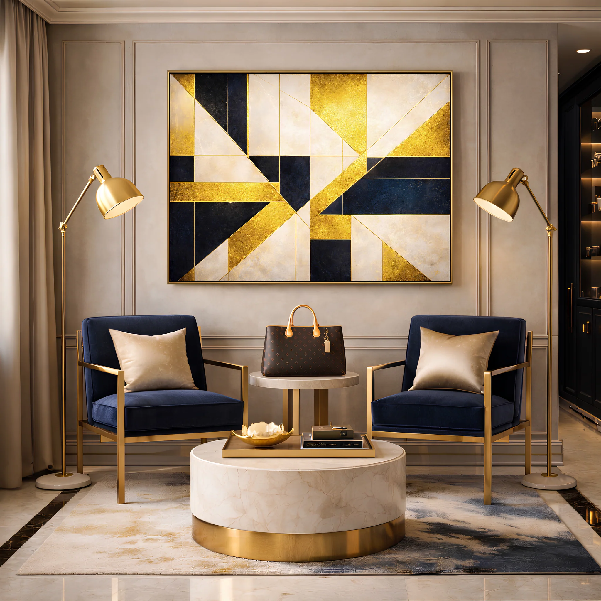 Gilded Geometry Wall Art - Image 4