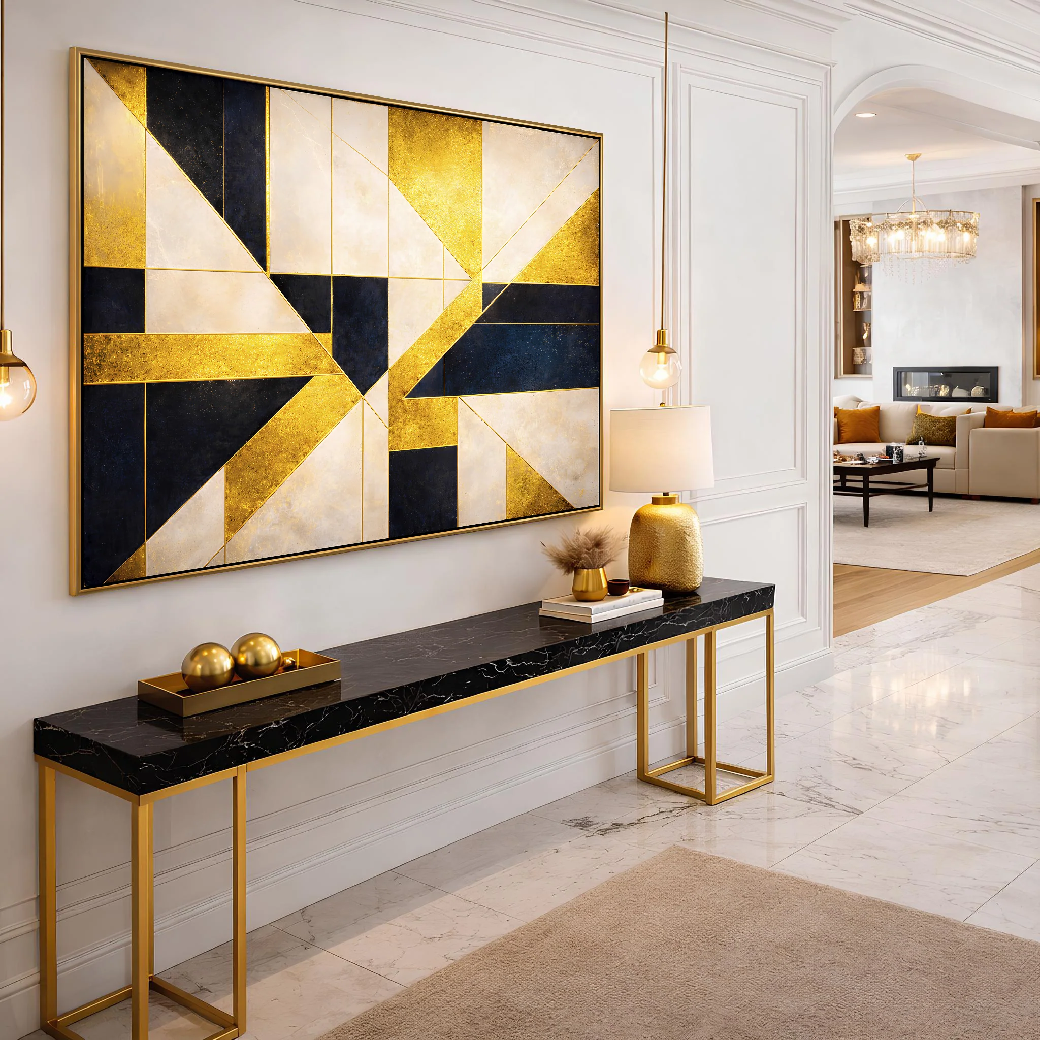 Gilded Geometry Wall Art - Image 5