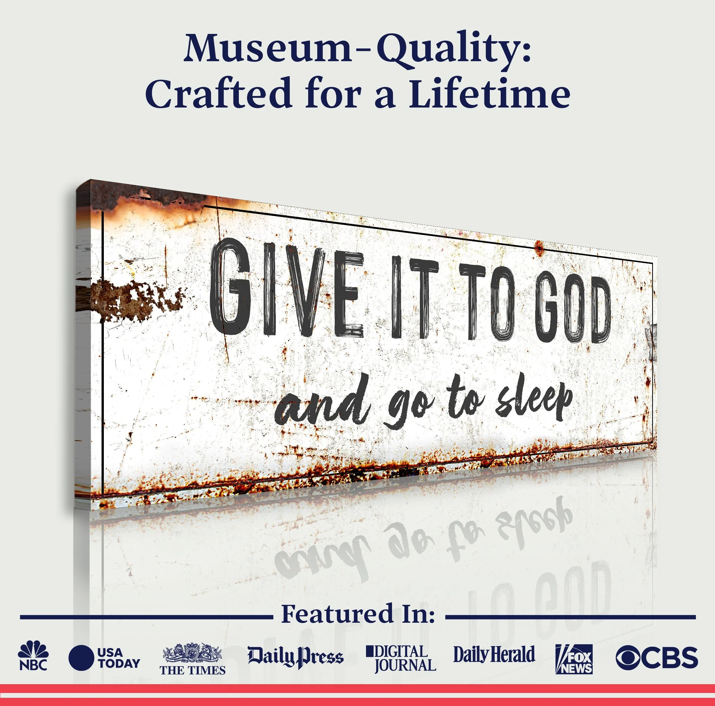 Give It To God And Go To Sleep Rustic Sign - Image 4