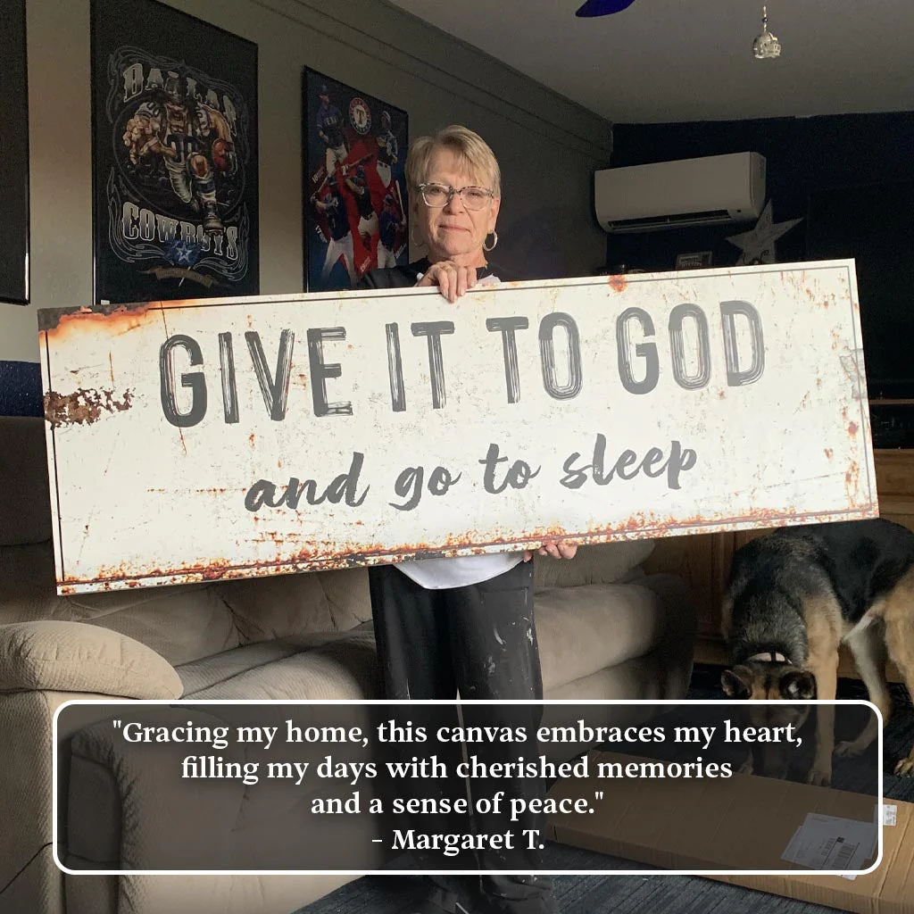 Give It To God And Go To Sleep Rustic Sign - Image 8
