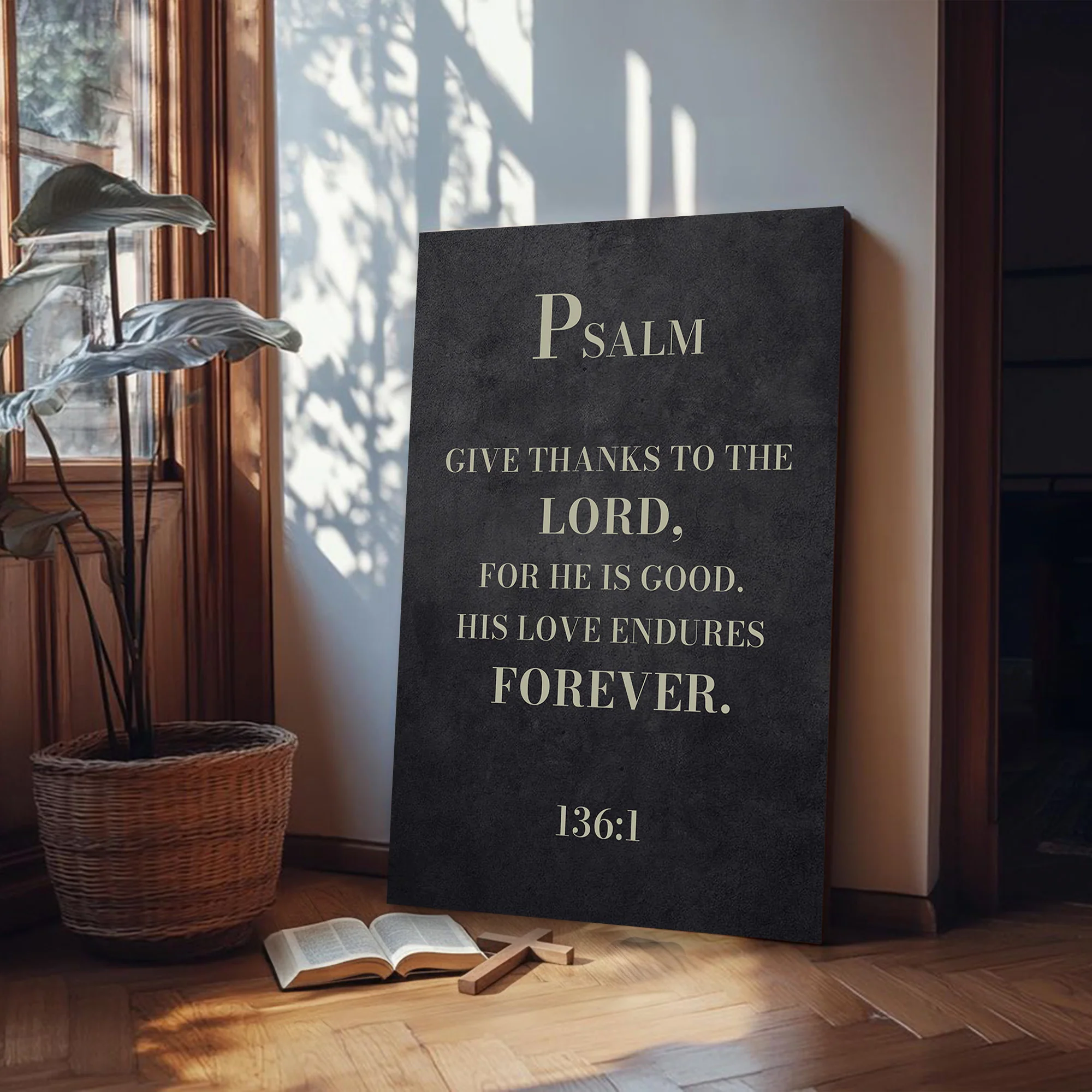Give Thanks - Psalm 136:1 Wall Sign - Image 2