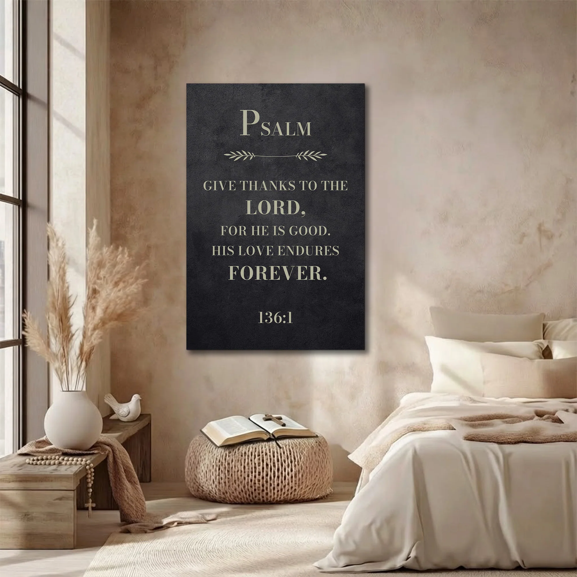 Give Thanks - Psalm 136:1 Wall Sign - Image 4