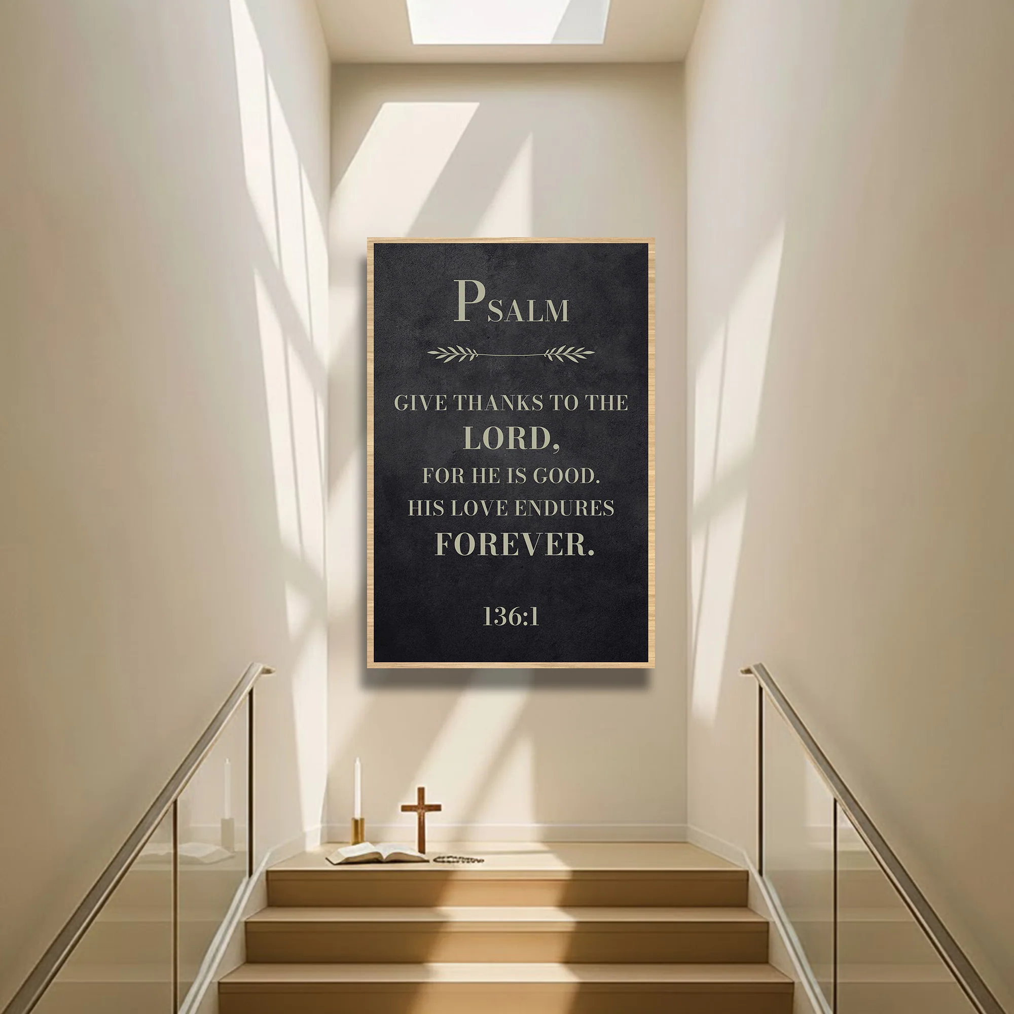 Give Thanks - Psalm 136:1 Wall Sign - Image 5