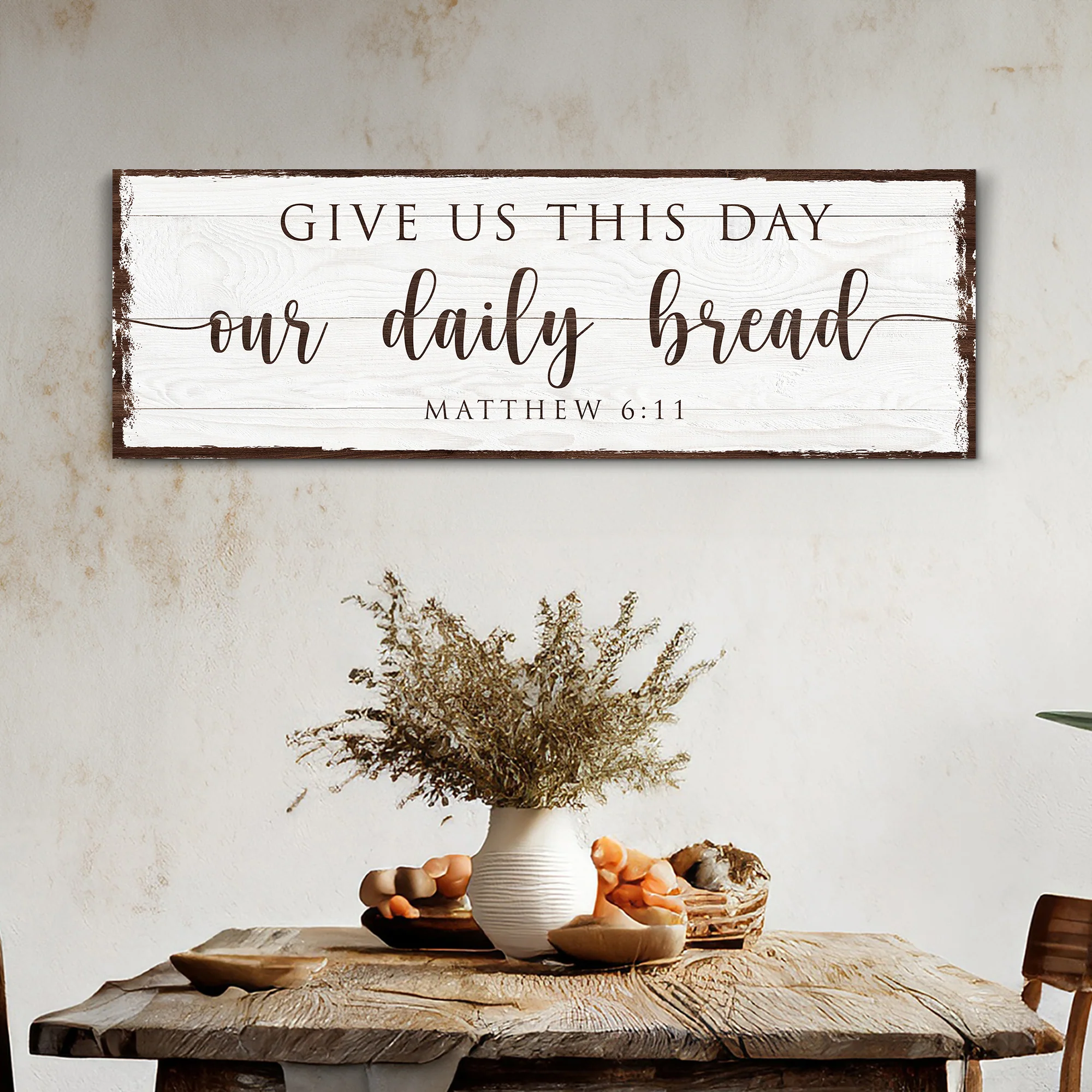 Give Us This Day Our Daily Bread Faith Sign - Image 2
