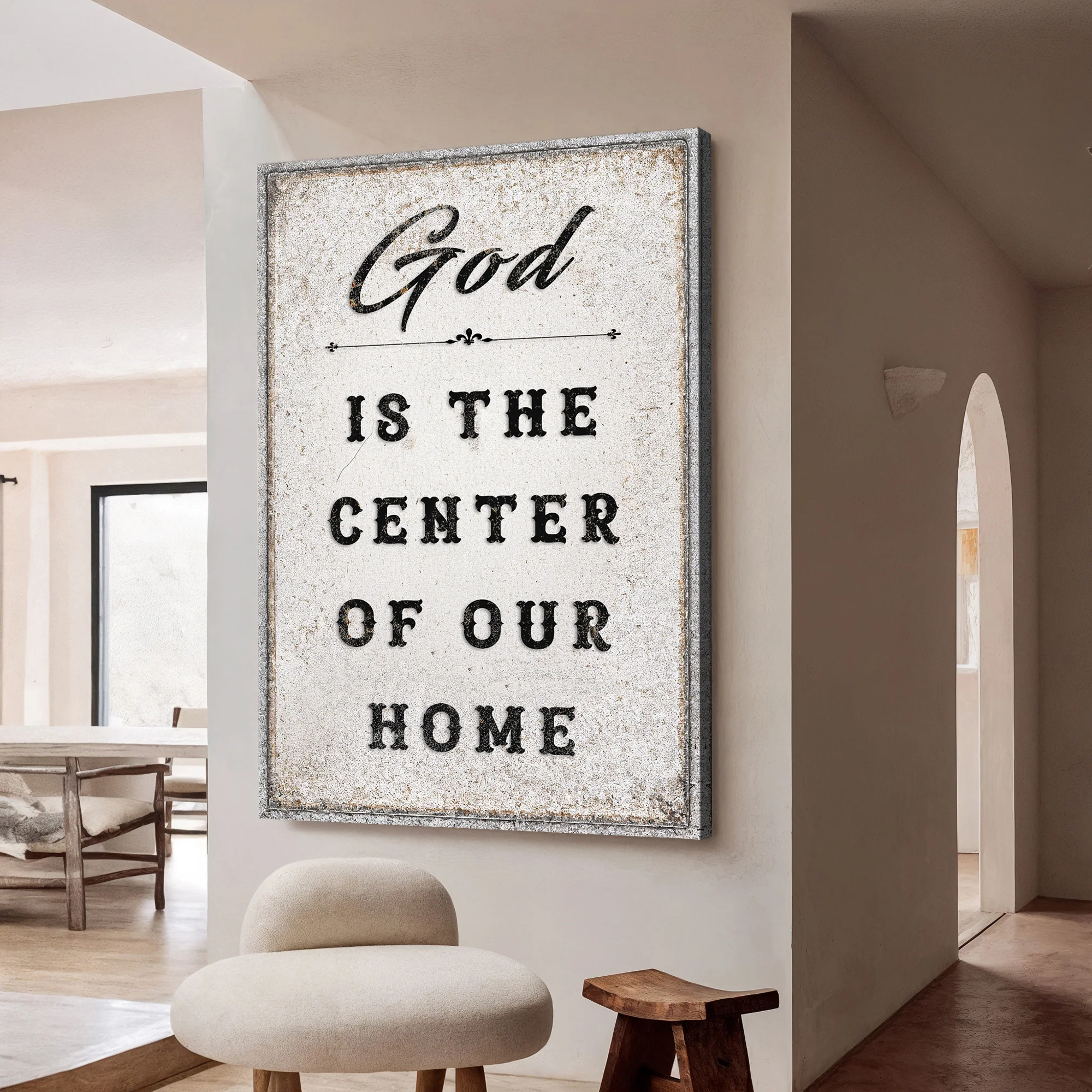 God Is The Center Of Our Home Faith Wall Art - Image 4