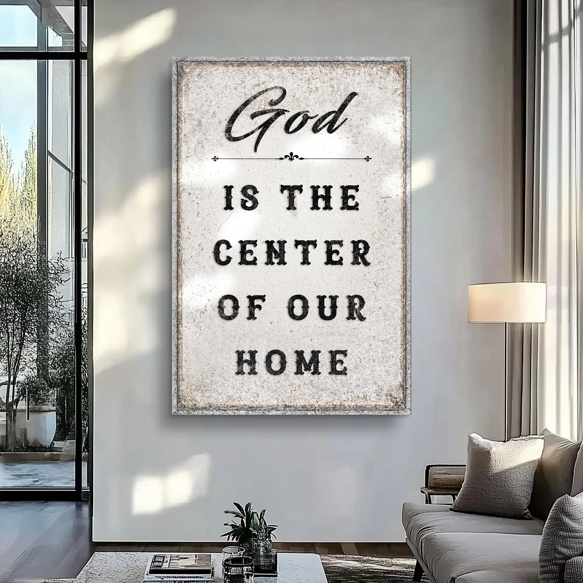 God Is The Center Of Our Home Faith Wall Art - Image 5