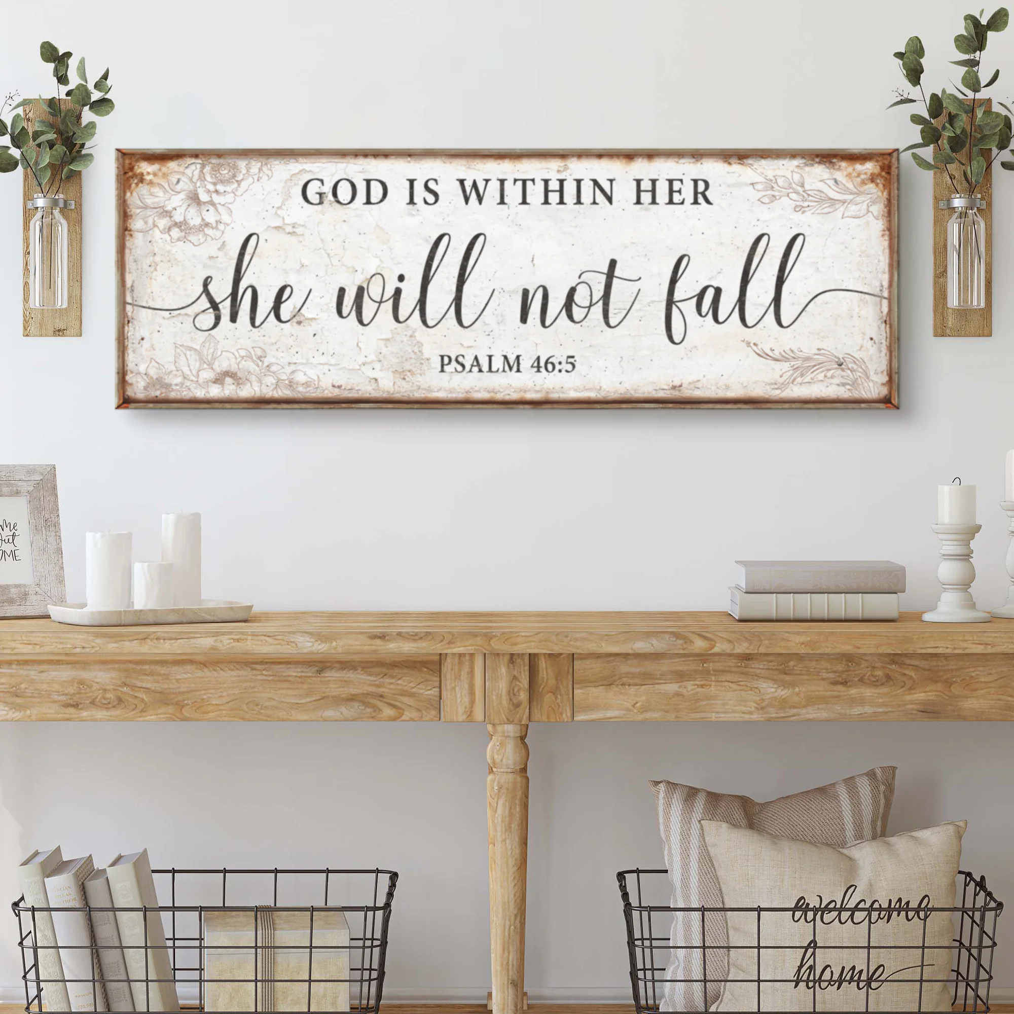 God Is Within Her She Will Not Fall Psalm 46:5 Faith Sign - Image 2