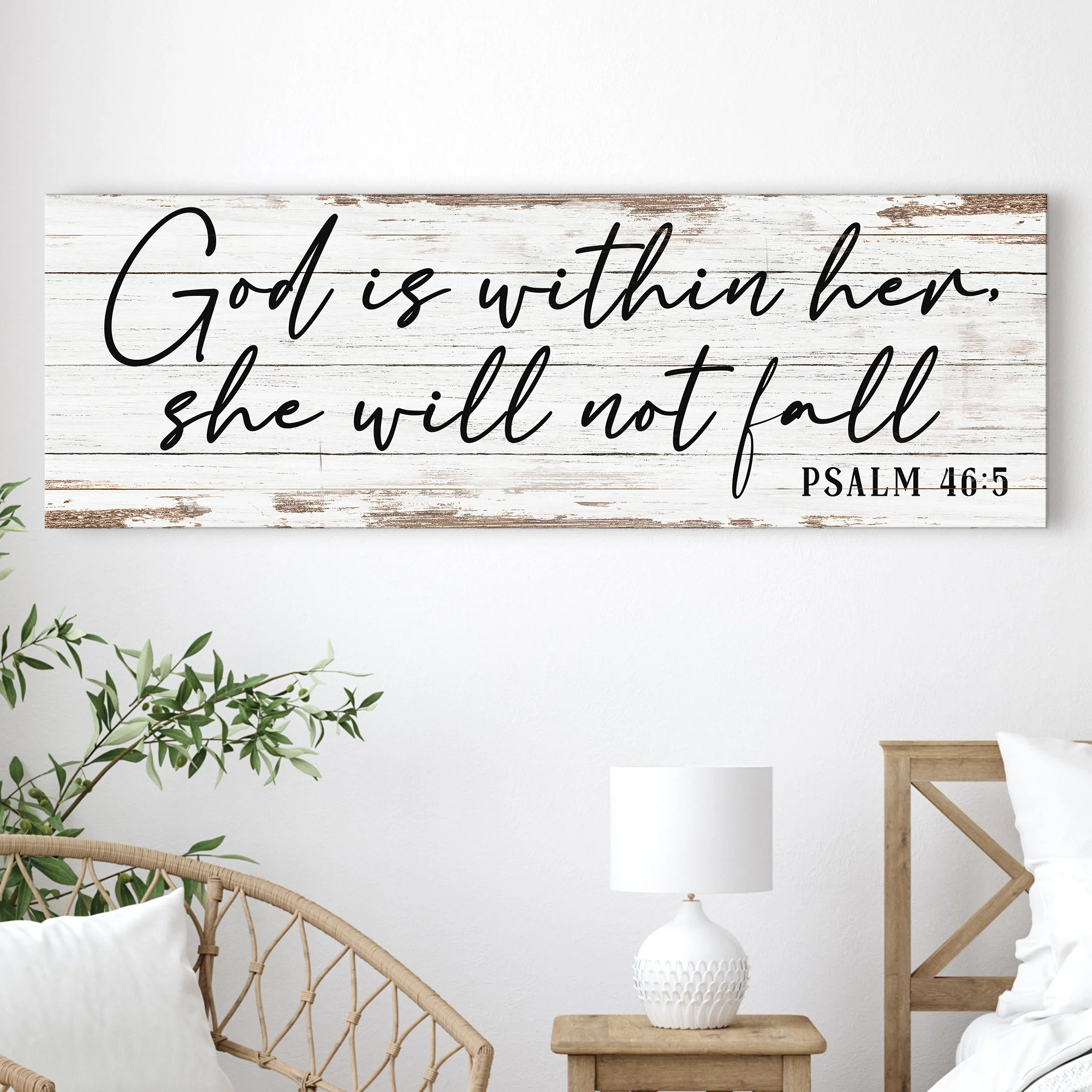 God Is Within Her She Will Not Fall Psalm 46:5 Faith Sign III - Image 3