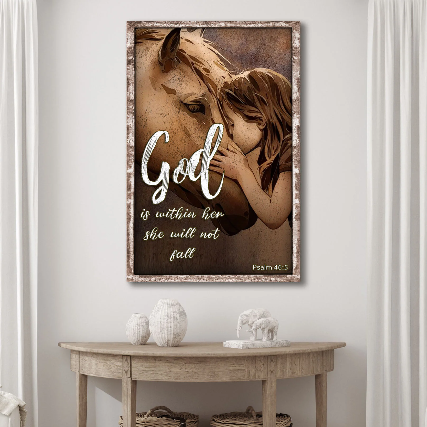 God Is Within Her She Will Not Fall Psalm 46:5 Faith Sign IV - Image 2