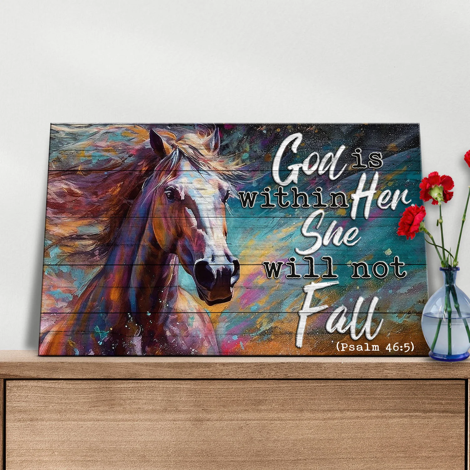 God Is Within Her She Will Not Fall Psalm 46:5 Faith Sign V - Image 2