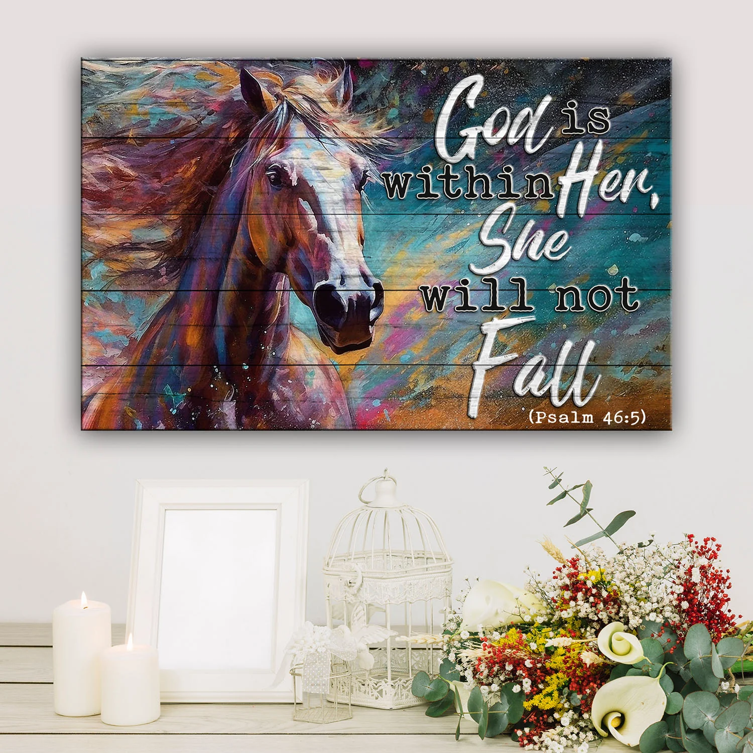 God Is Within Her She Will Not Fall Psalm 46:5 Faith Sign V - Image 3