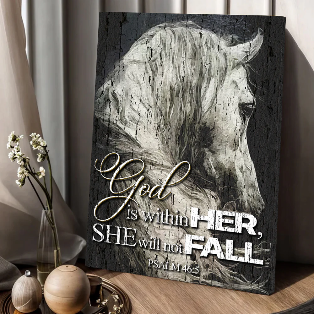 God Is Within Her She Will Not Fall Psalm 46:5 Faith Sign VI - Image 3