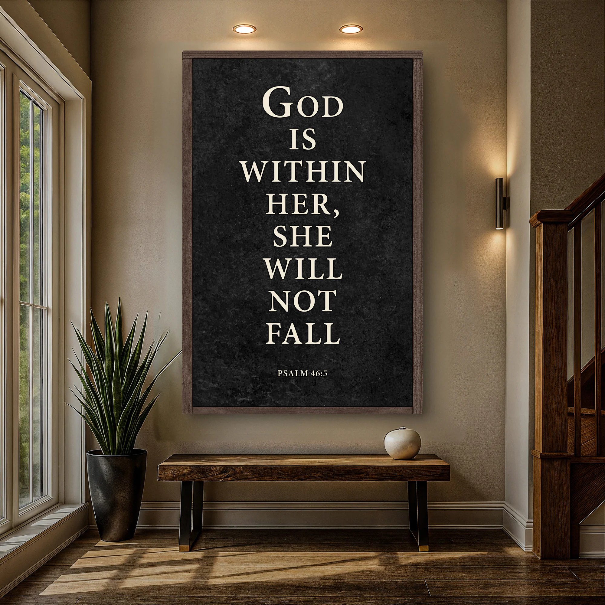 God Is Within Her She Will Not Fall Psalm 46:5 Faith Sign VIII - Image 3