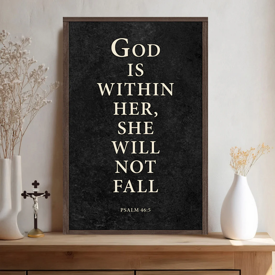God Is Within Her She Will Not Fall Psalm 46:5 Faith Sign VIII - Image 4