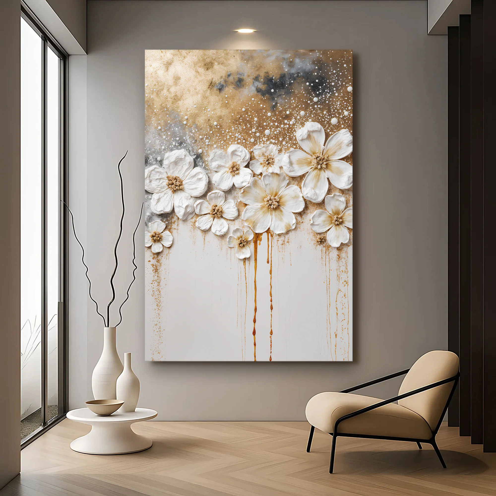 Gold Floral Wall Art - Image 5