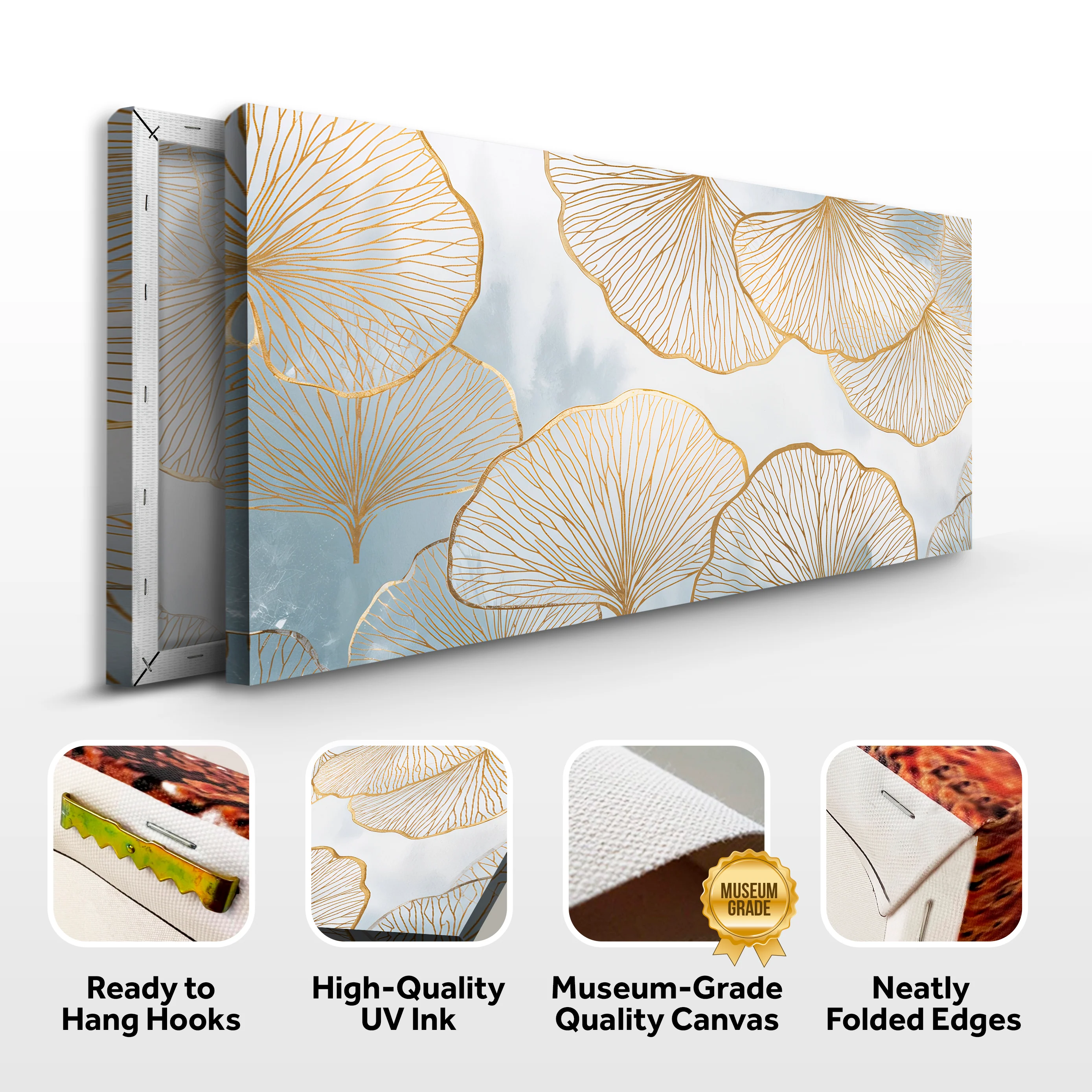 Gold Ginkgo Leaf Silhoutte Wall Art - Image 8