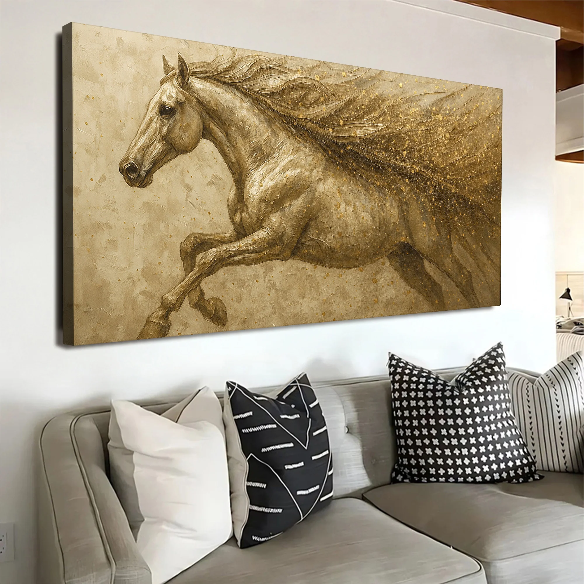 Gold Splash Horse Wall Art - Image 4