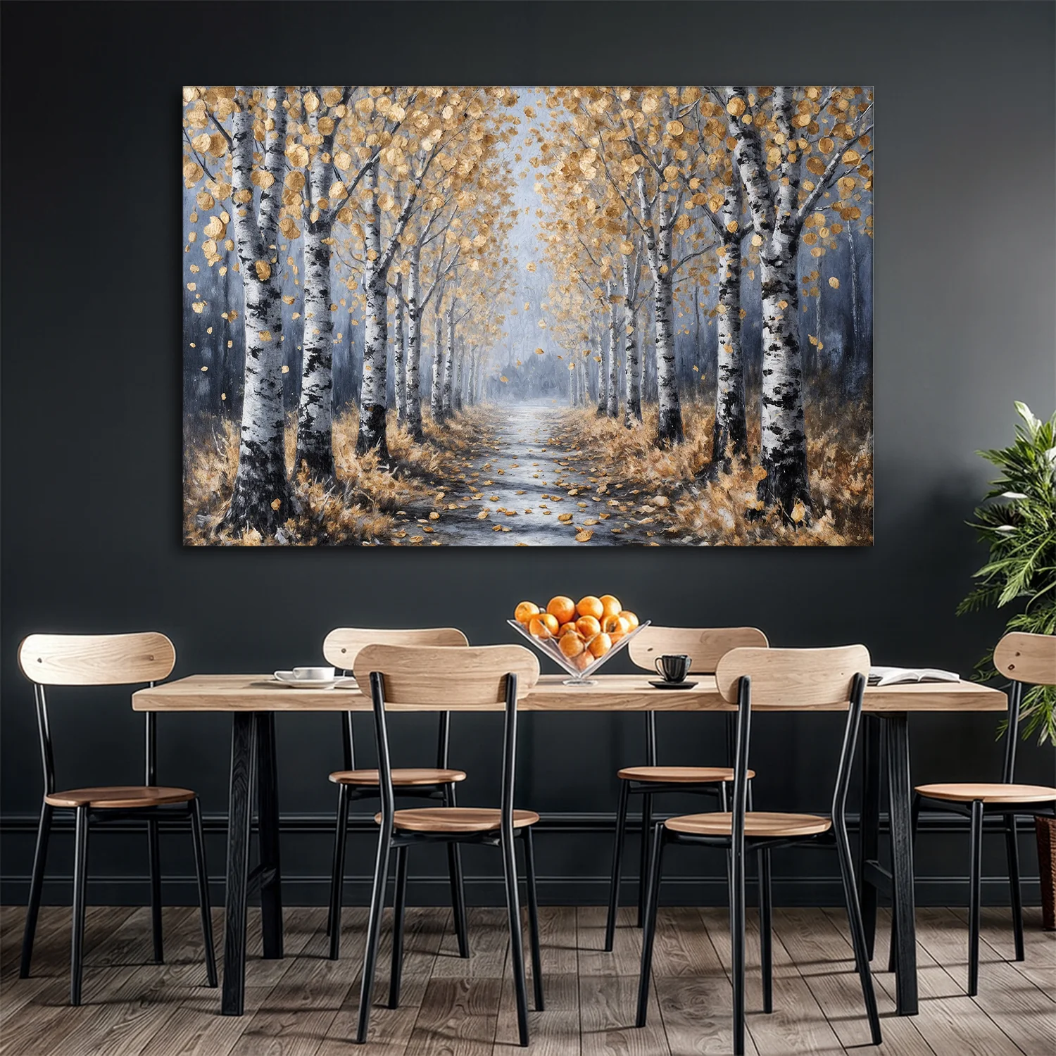 Golden Autumn Forest Path Wall Art - Image 3