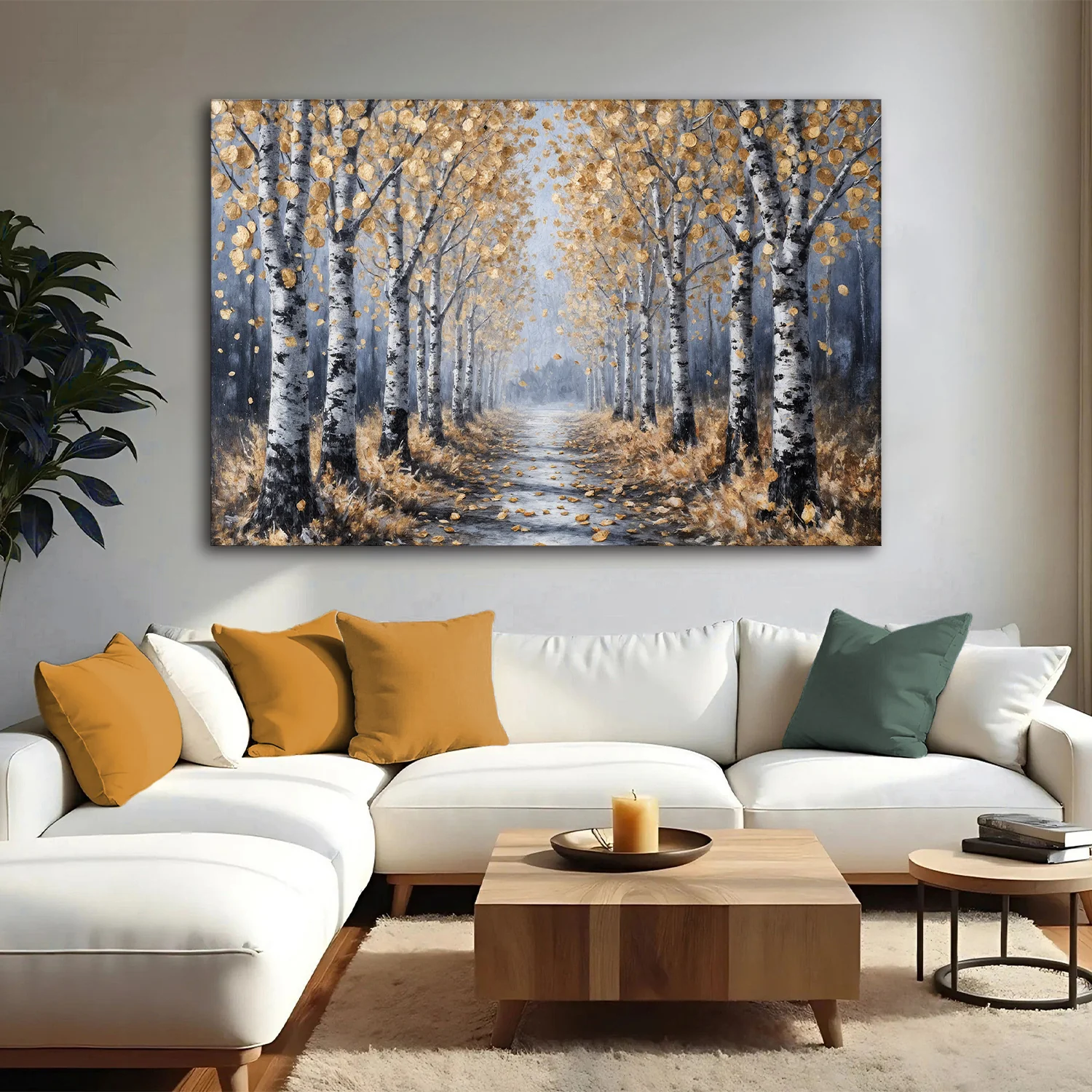 Golden Autumn Forest Path Wall Art - Image 5