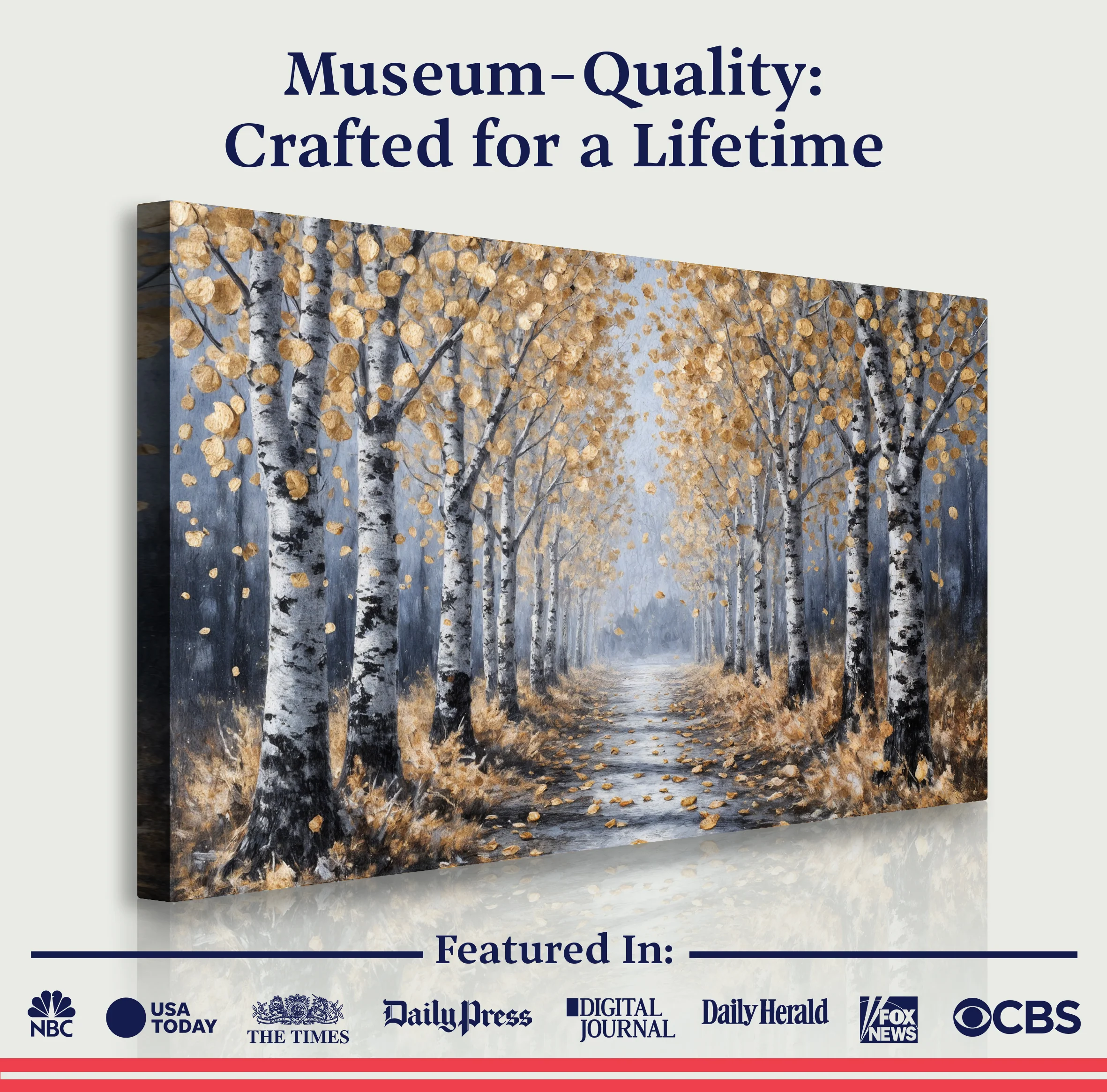 Golden Autumn Forest Path Wall Art - Image 6