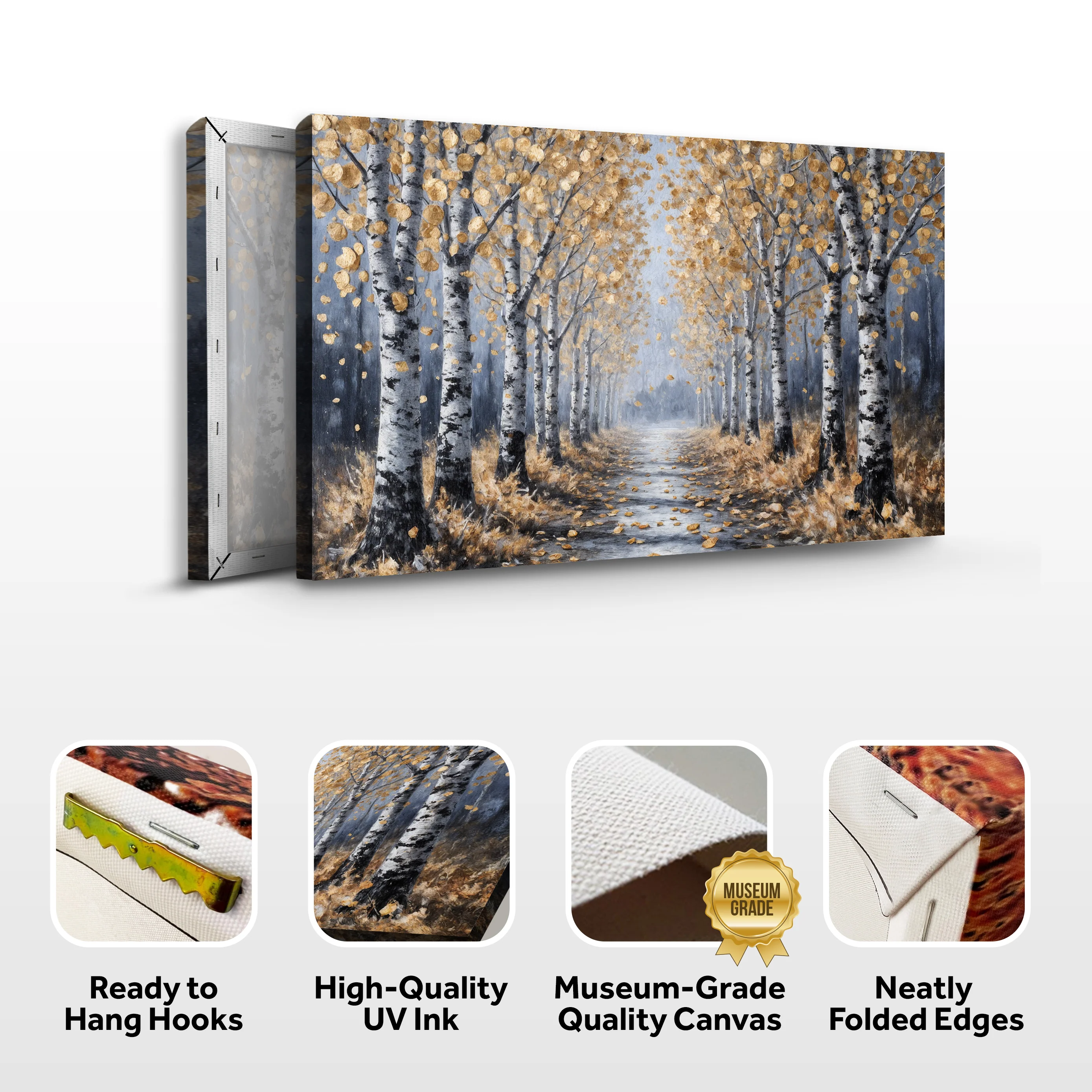 Golden Autumn Forest Path Wall Art - Image 8
