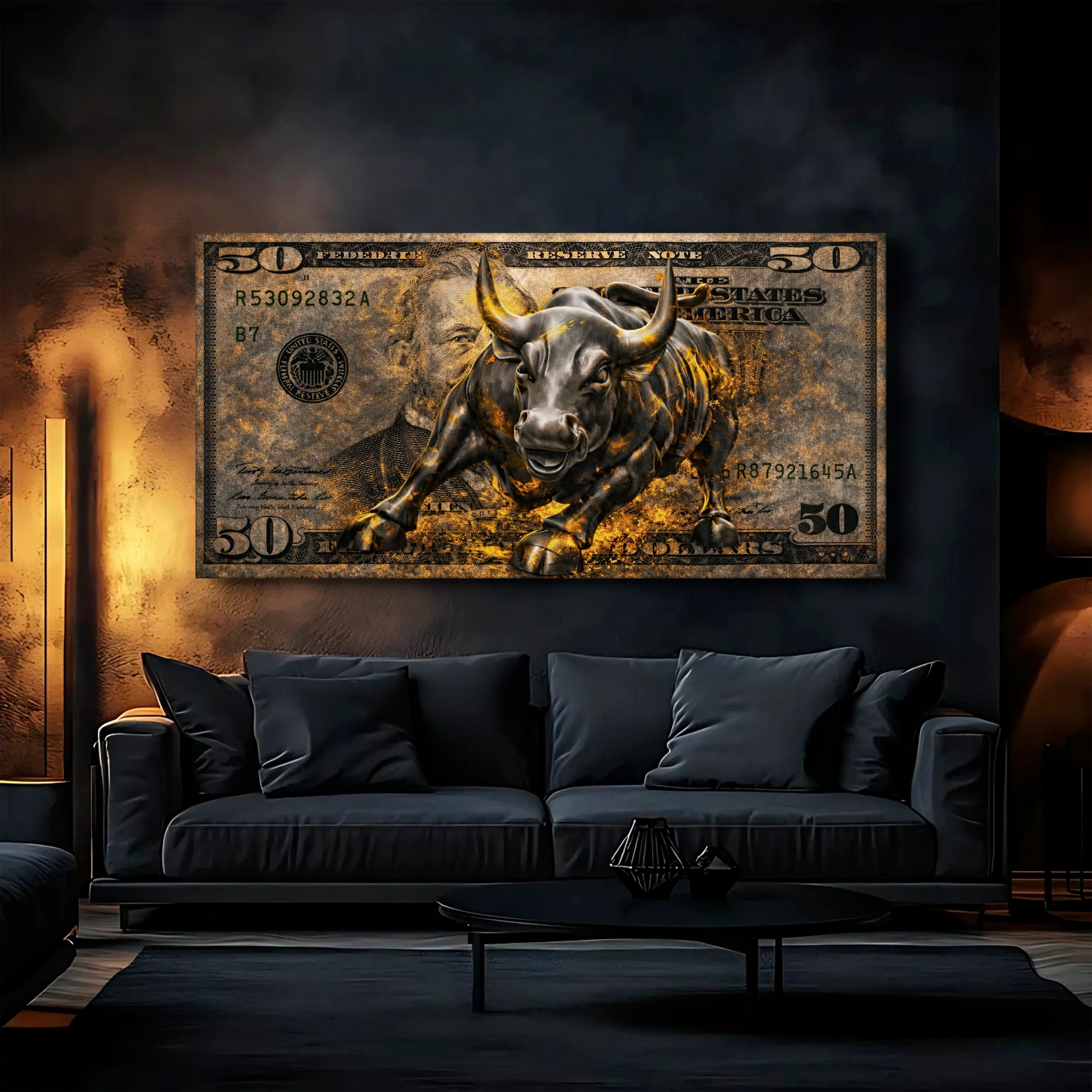 Golden Black Bull Wall Sign - Image 4