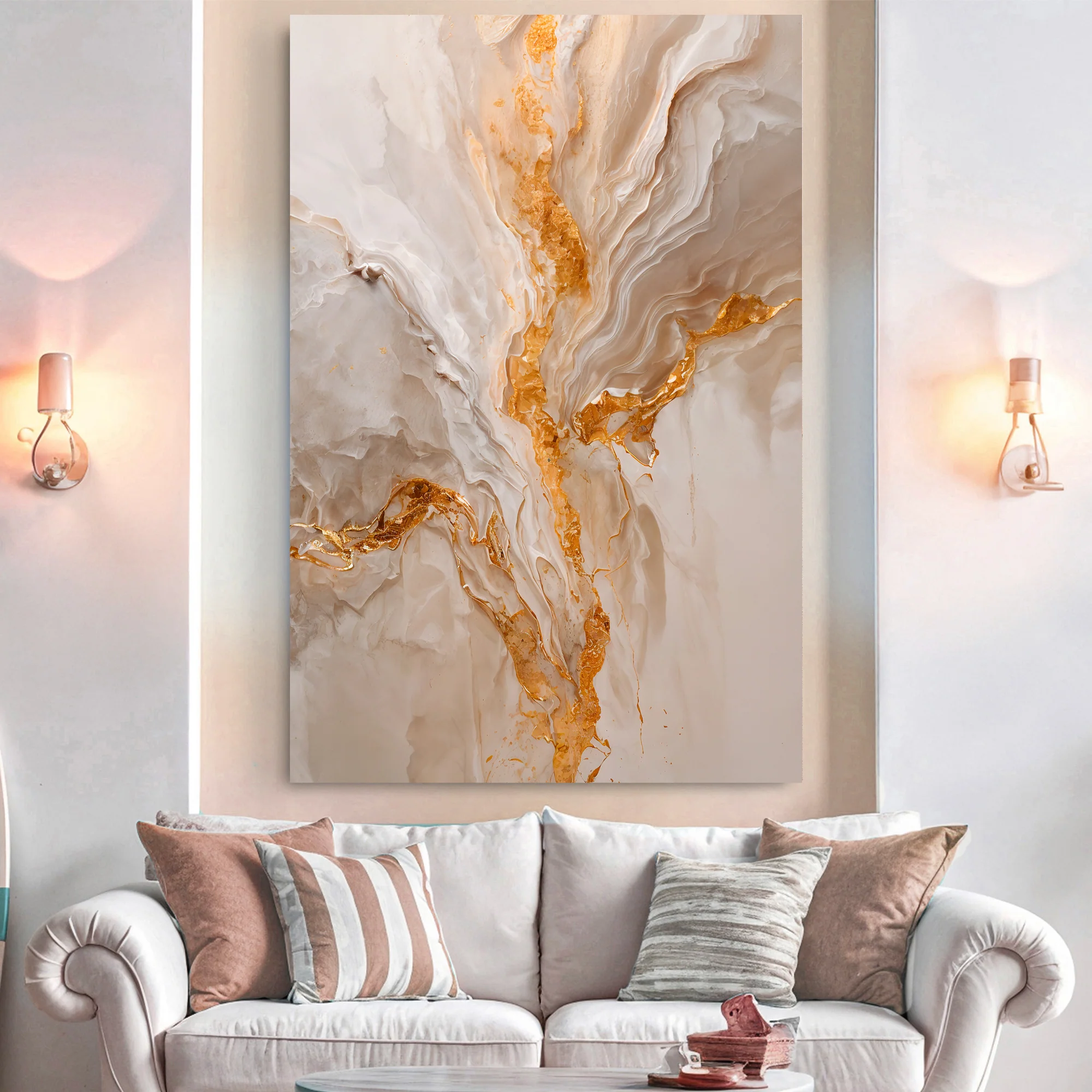 Golden Bloom Abstract Wall Art II - Image 2