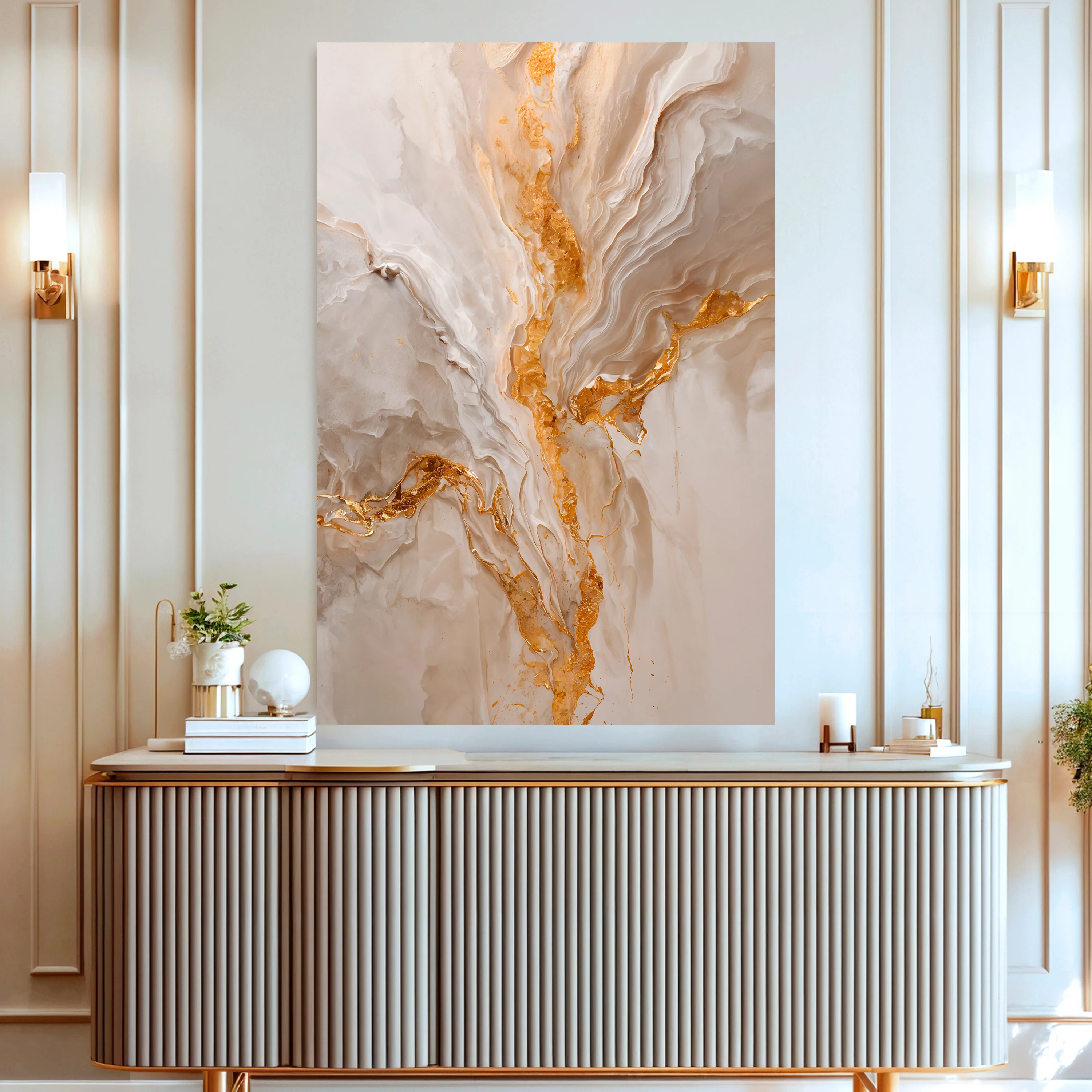 Golden Bloom Abstract Wall Art II - Image 4