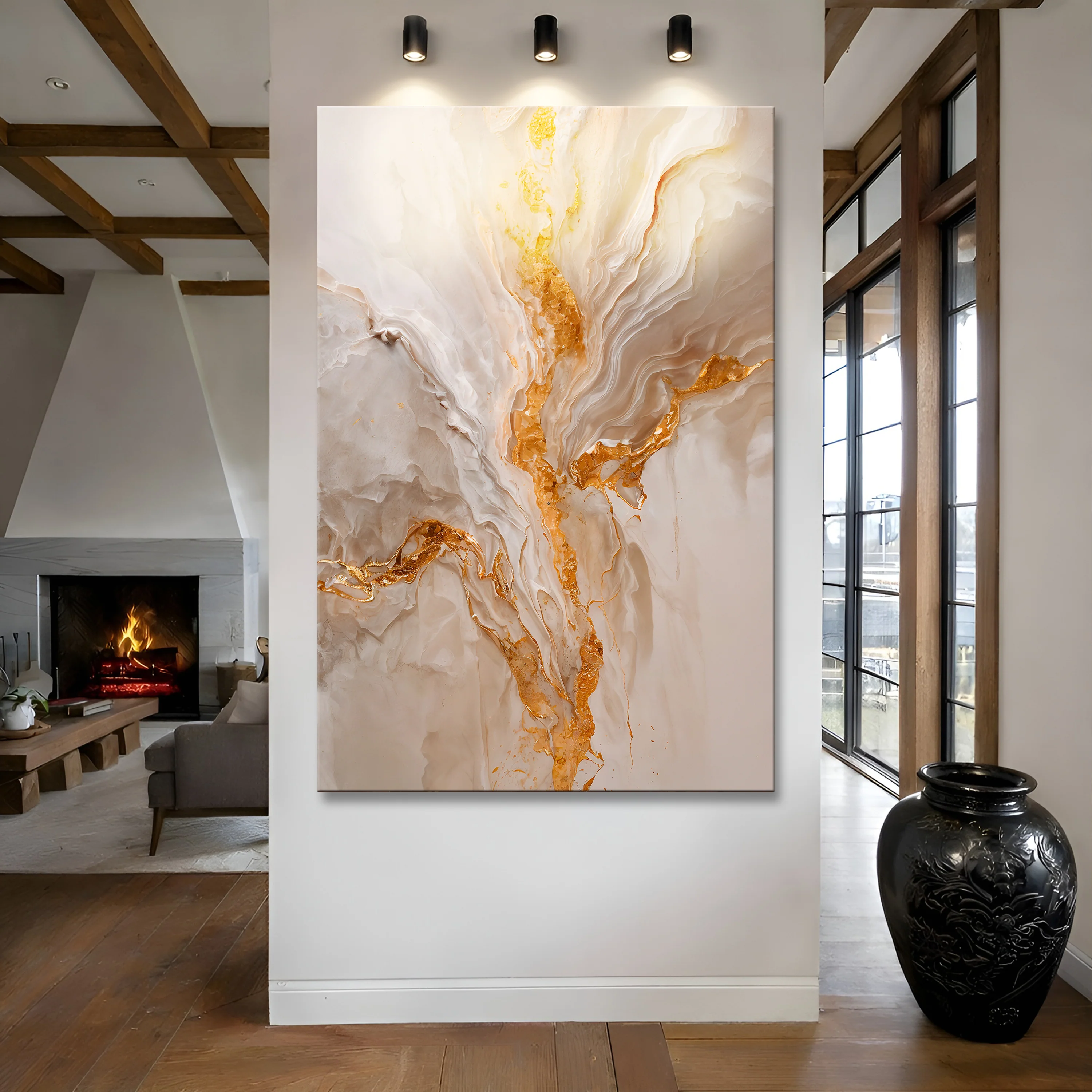 Golden Bloom Abstract Wall Art II - Image 5