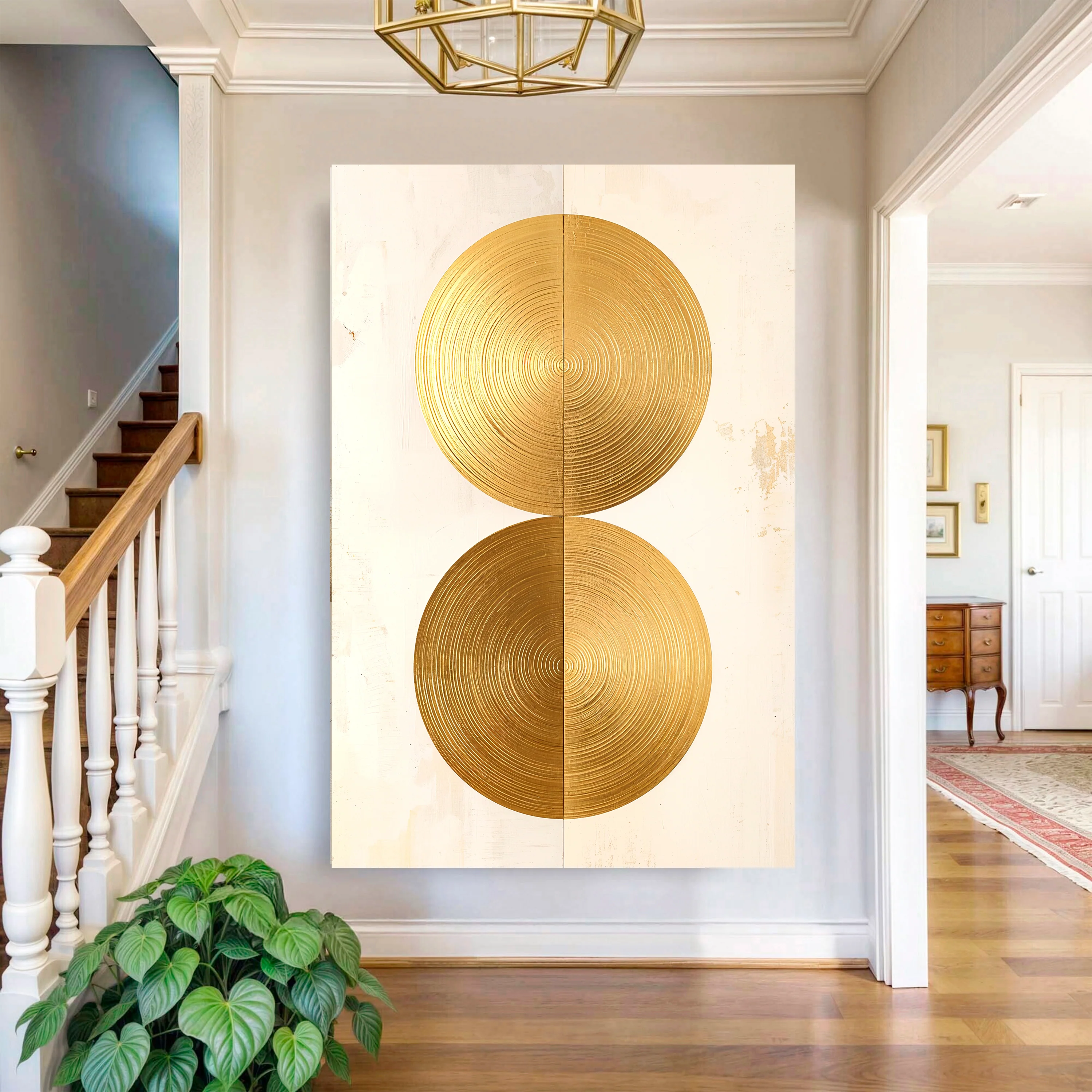 Golden Circle Abstract Wall Art - Image 3