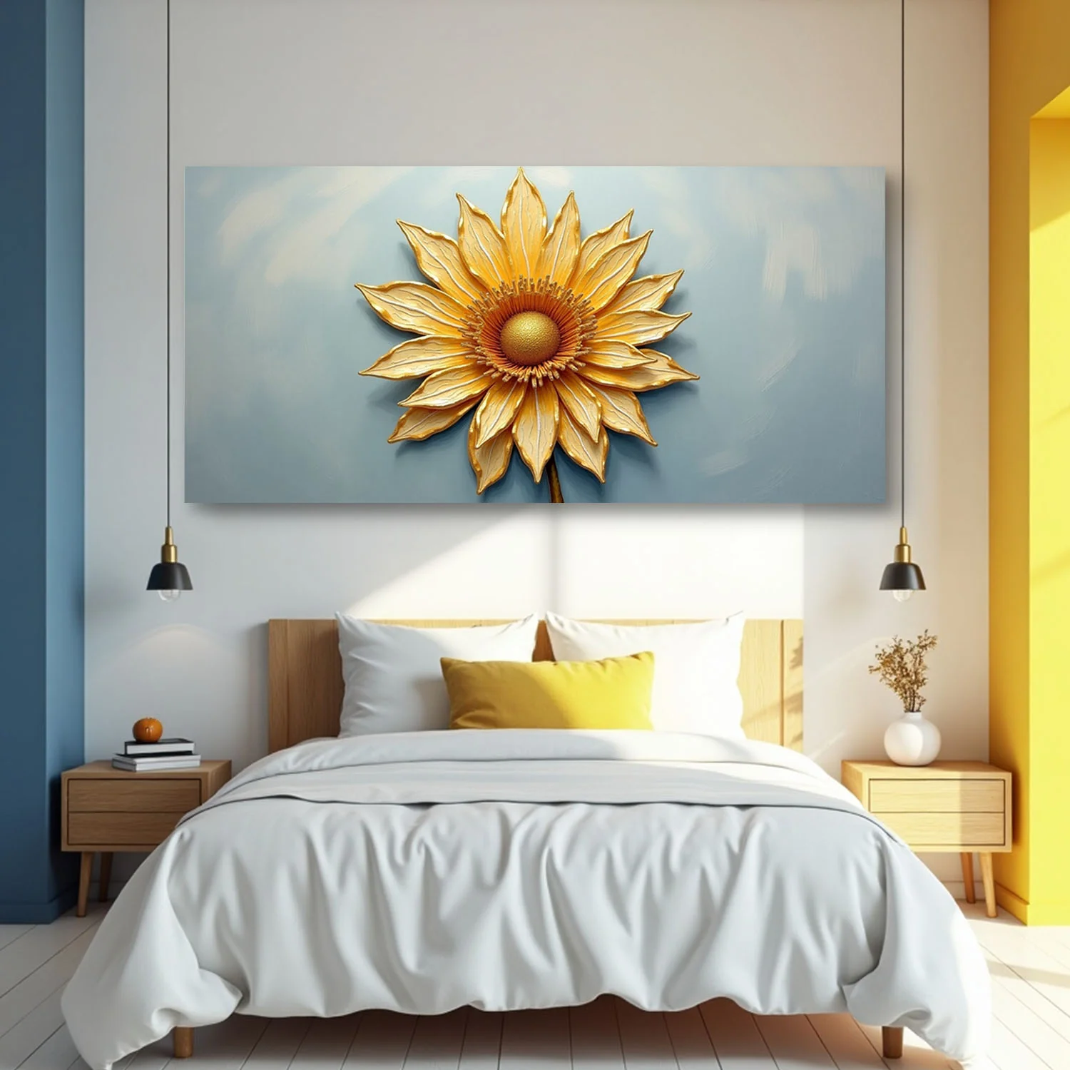 Golden Dandelion Minimalist Abstract Wall Art II - Image 4