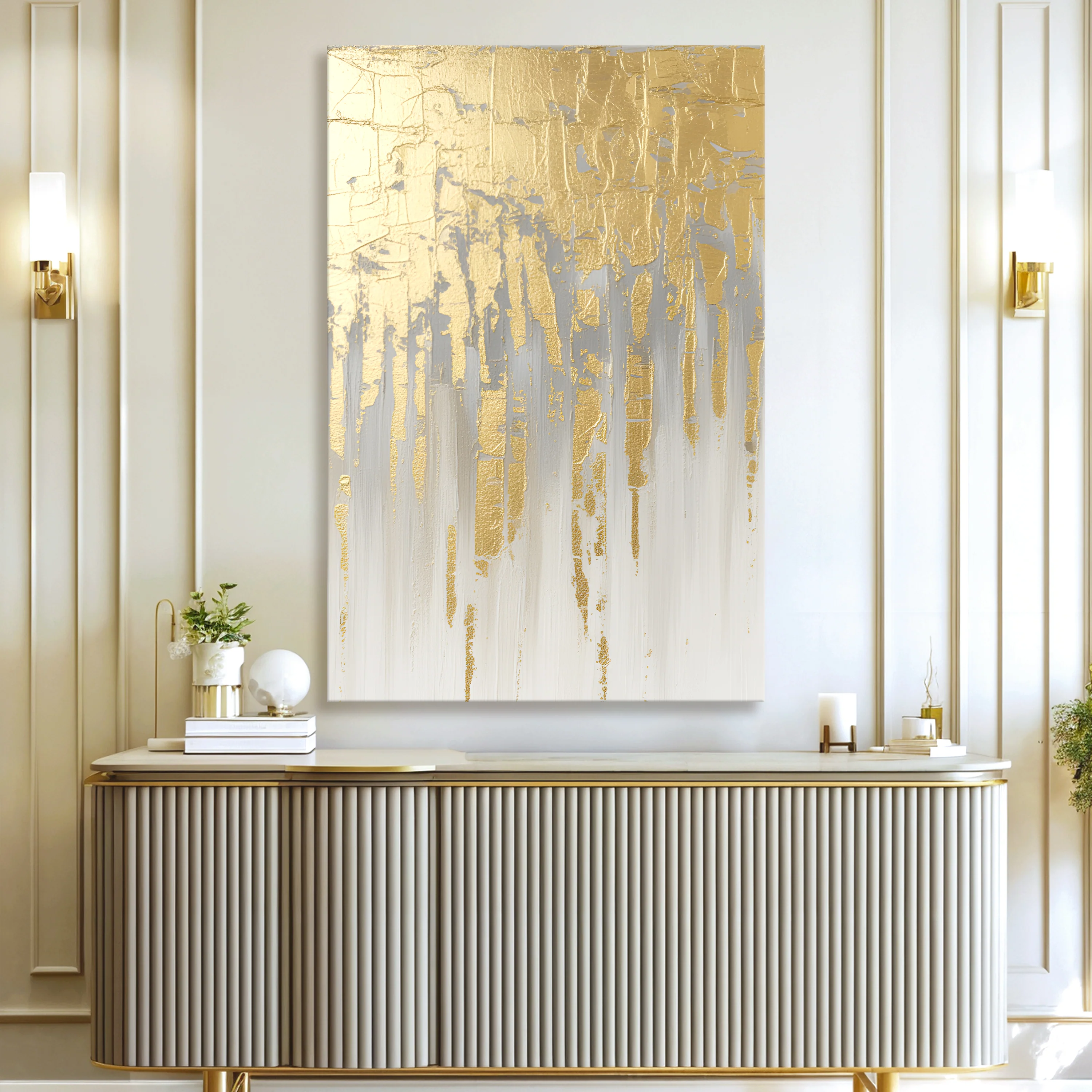 Golden Glow Texture Wall Art - Image 3