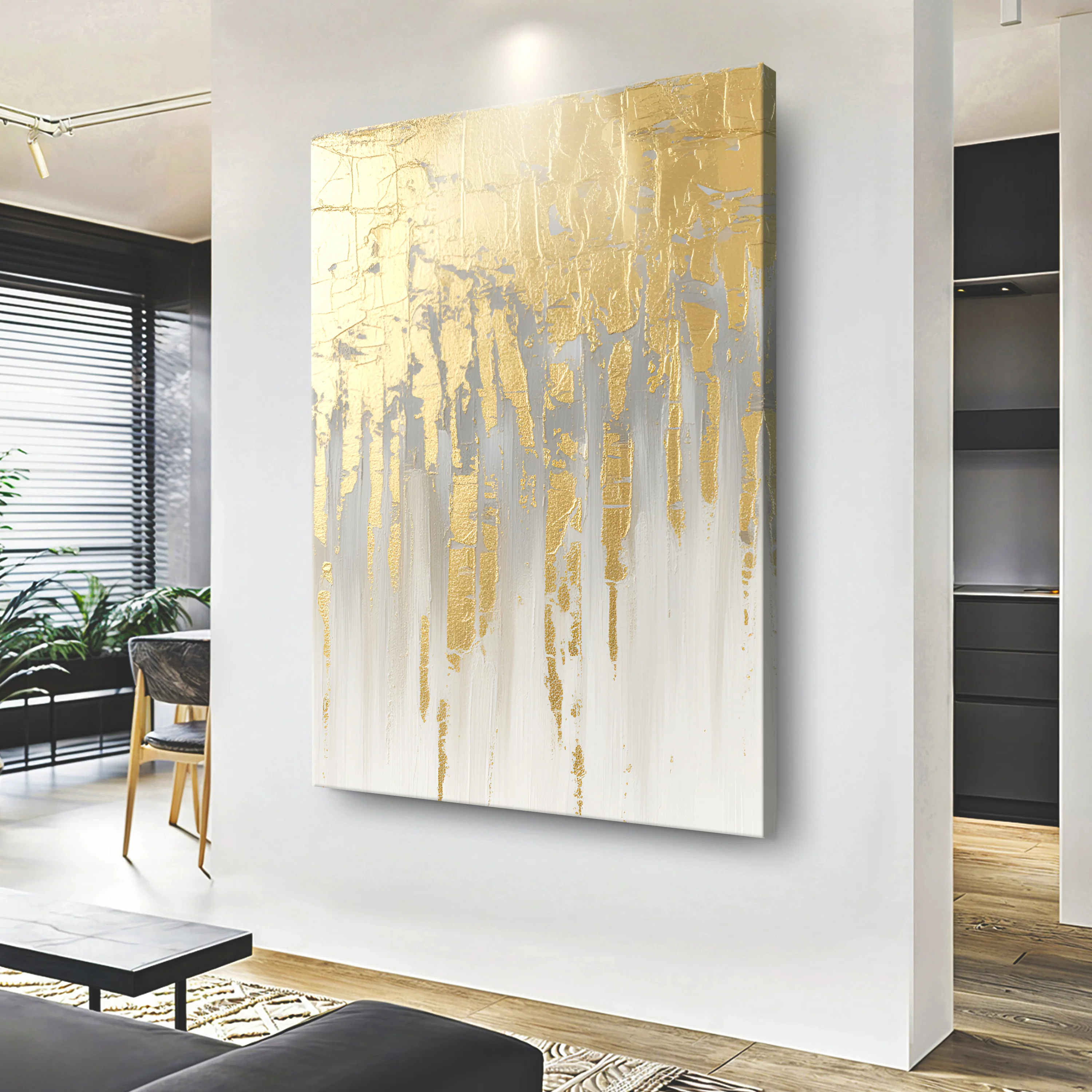 Golden Glow Texture Wall Art - Image 4