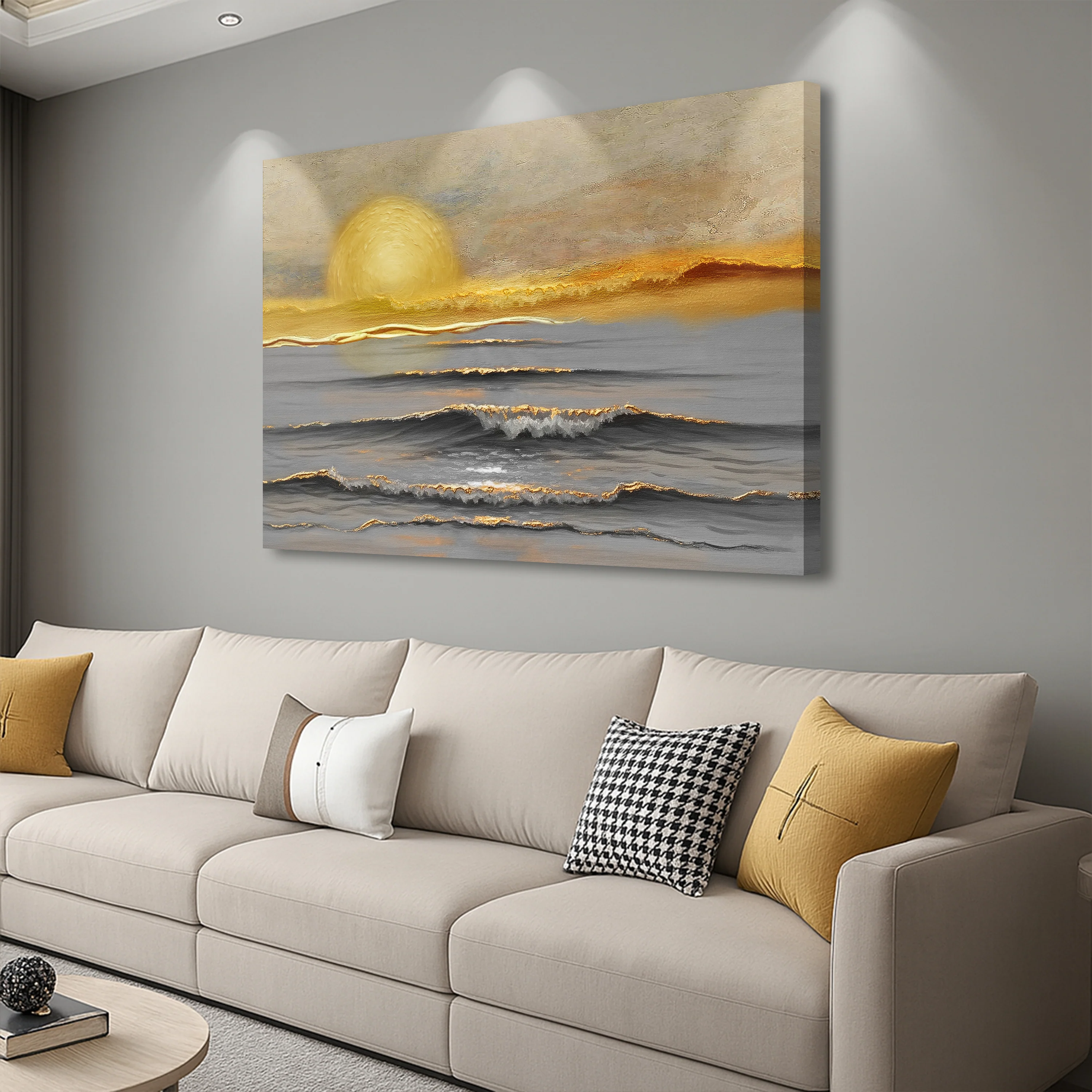 Golden Horizon Calm Wall Art - Image 2