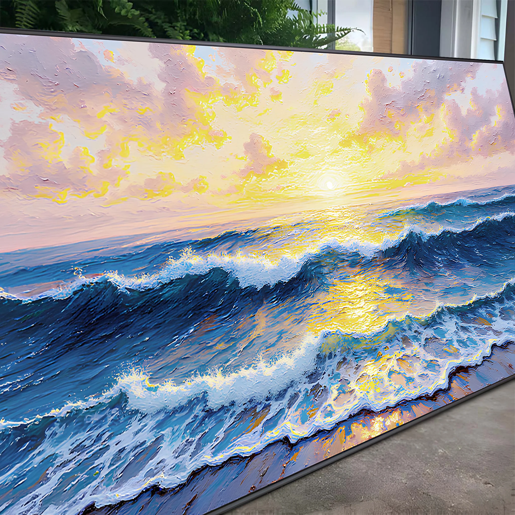 Golden Horizon Impasto Wall Art - Image 5