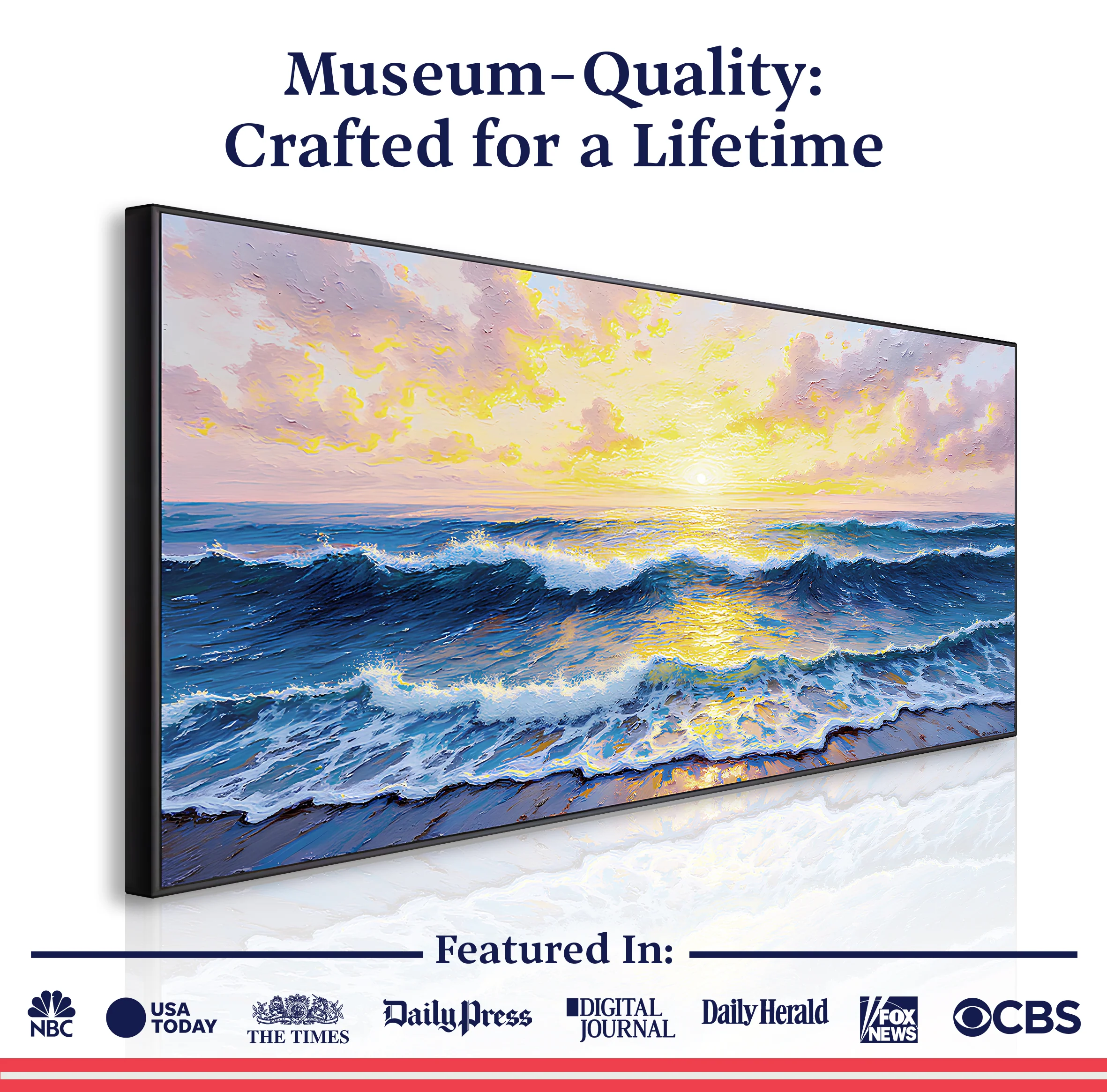 Golden Horizon Impasto Wall Art - Image 6