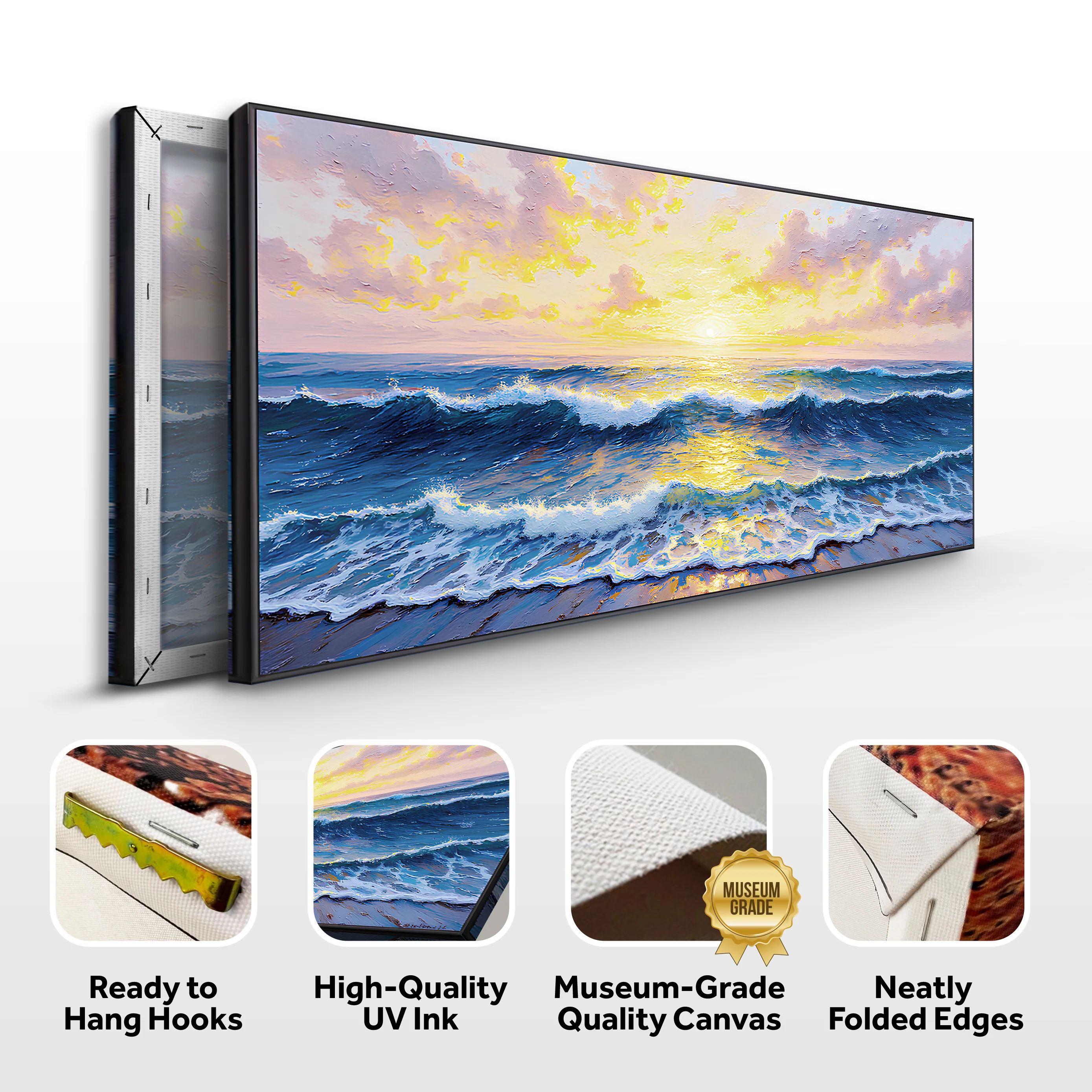 Golden Horizon Impasto Wall Art - Image 8