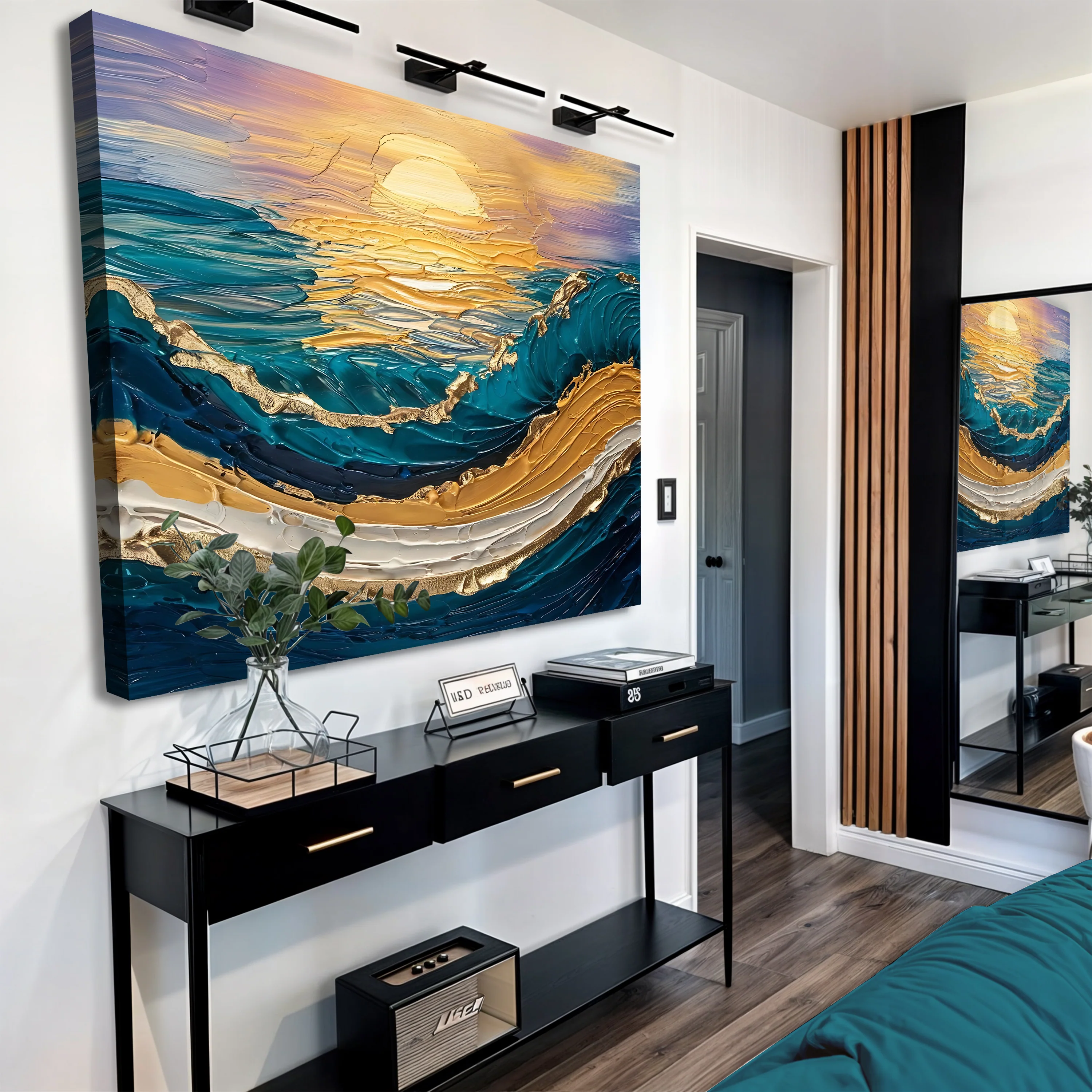 Golden Hour Impasto Wall Art - Image 2
